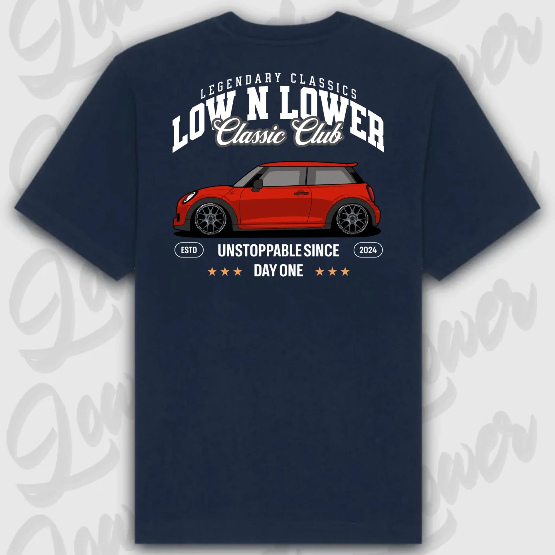 T-Shirt Tuning Cars, Personalisiert Blau Rückseite, VW, B