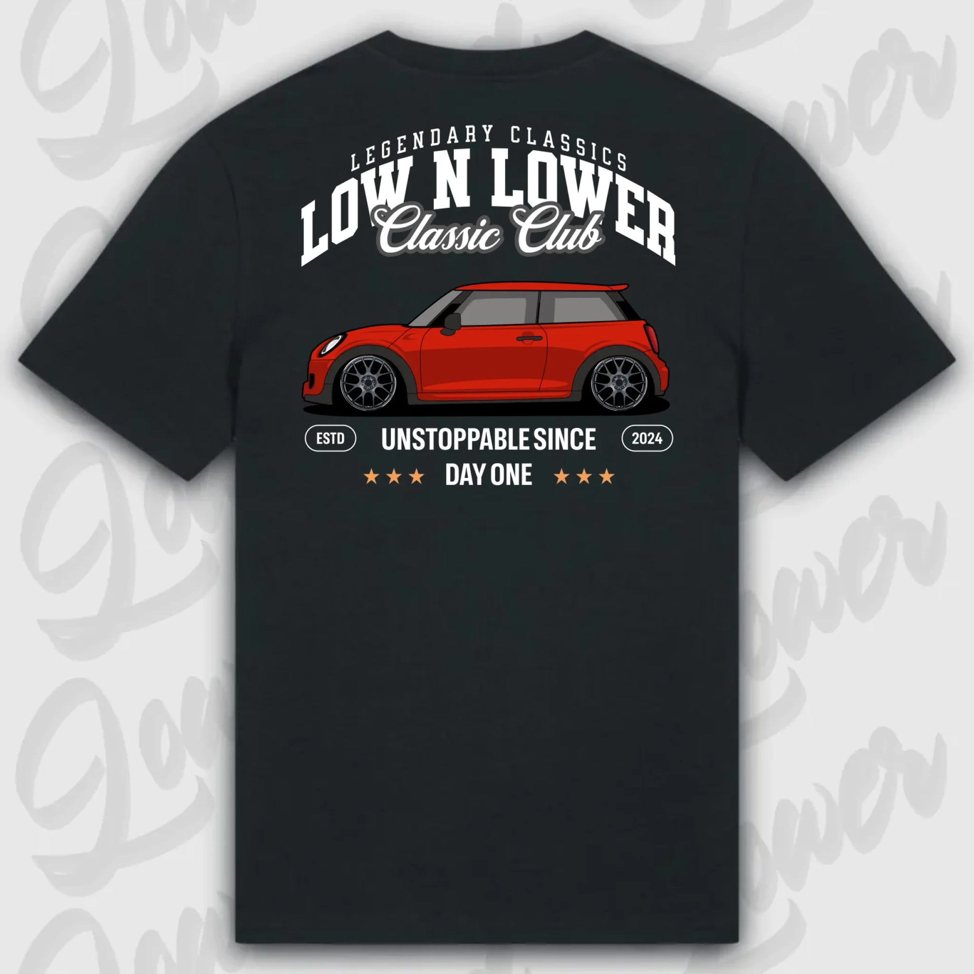 T-Shirt Tuning Cars, Personalisiert Schwarz Rückseite, VW, BMW, Audi, Mercedes, Autos