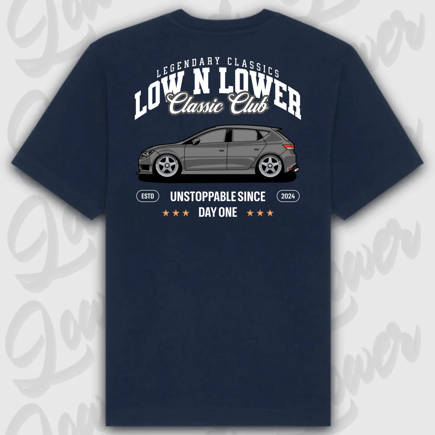 T-Shirt Tuning Cars, Personalisiert Blau Rückseite, VW, B