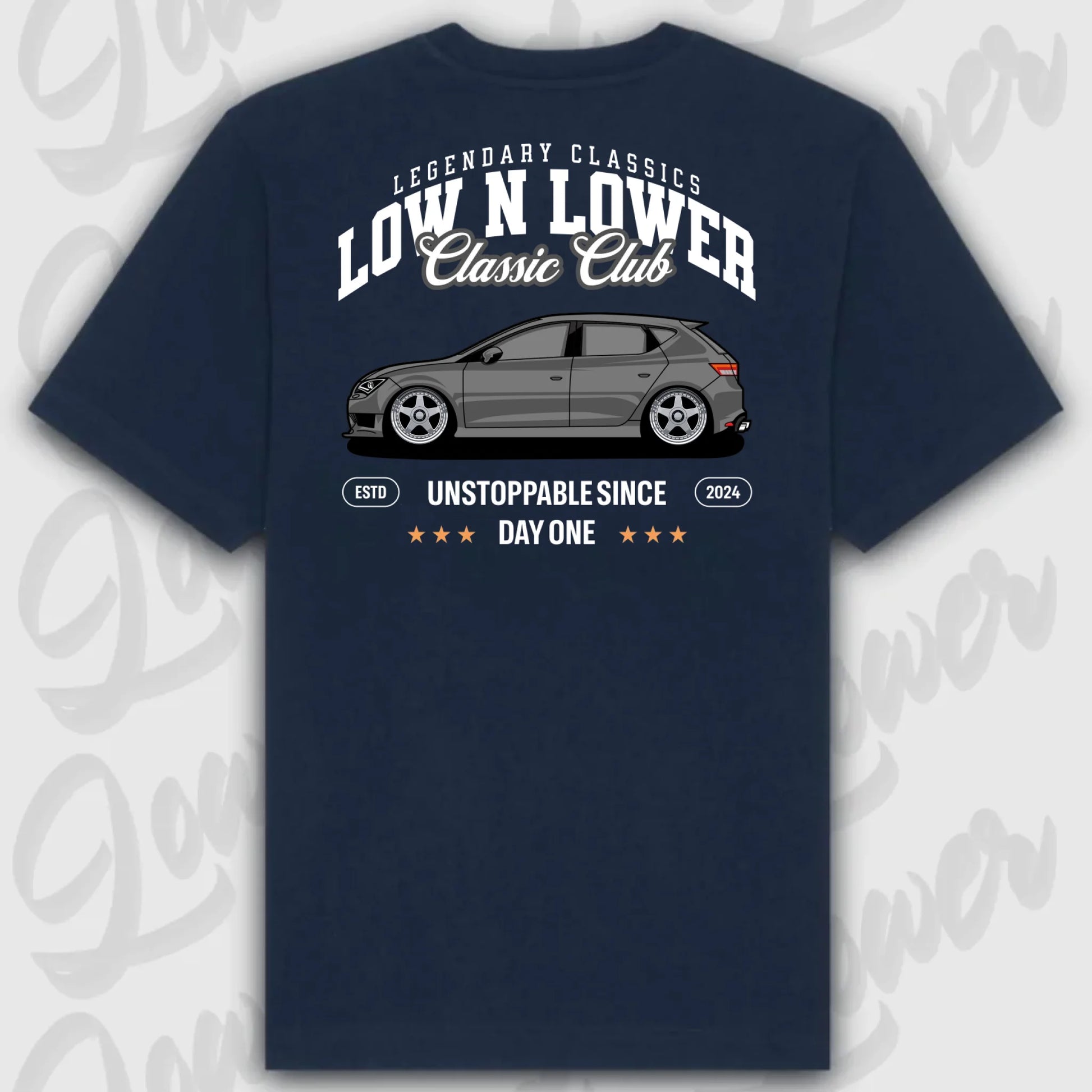 T-Shirt Tuning Cars, Personalisiert Blau Rückseite, VW, B