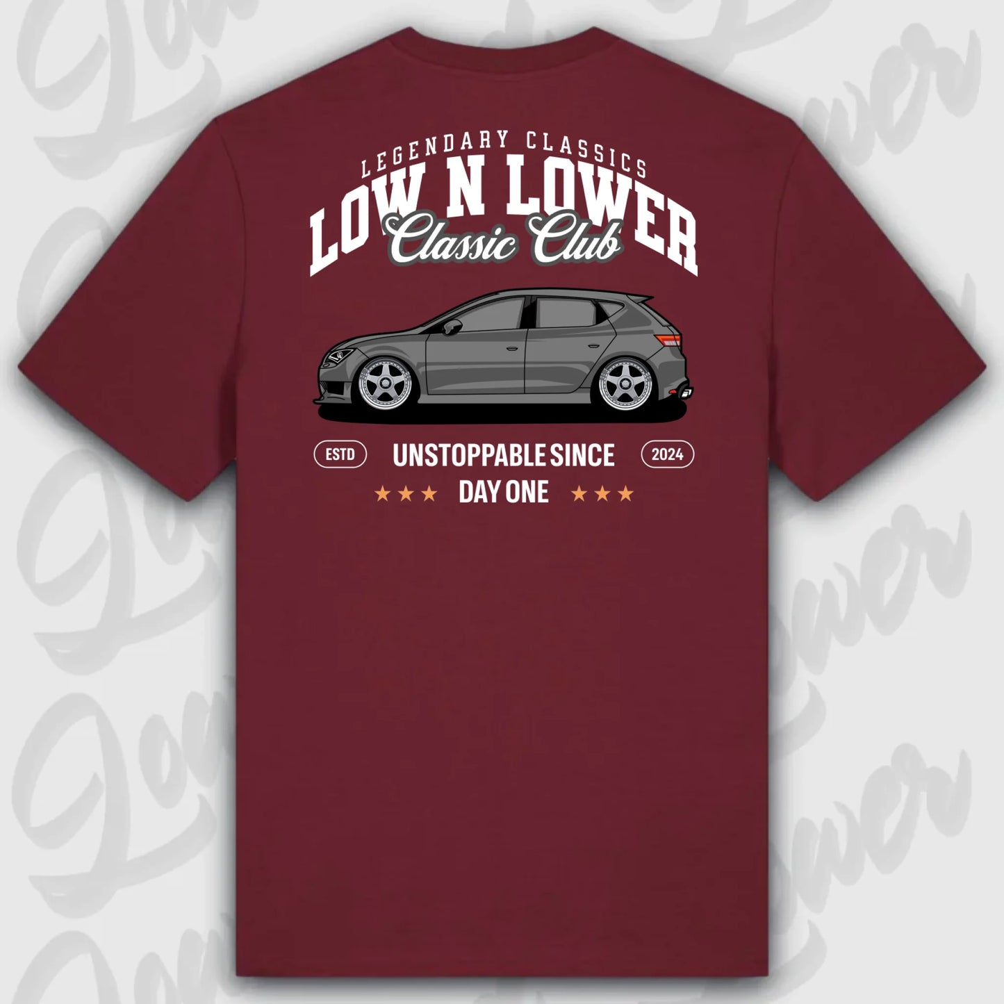 T-Shirt Tuning Cars, Personalisiert Rot Rückseite, VW, B