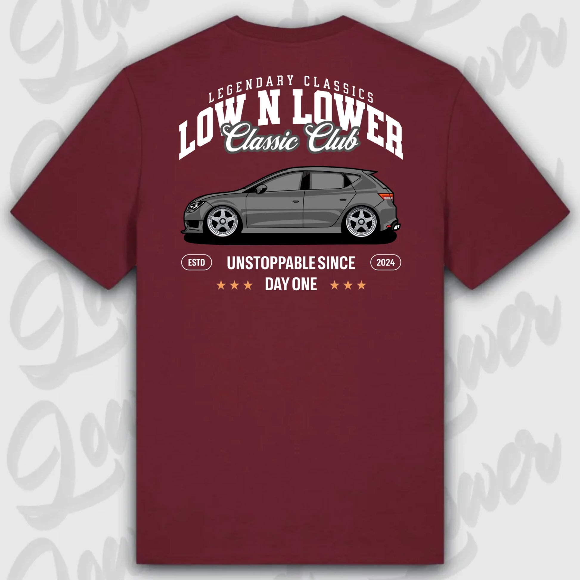 T-Shirt Tuning Cars, Personalisiert Rot Rückseite, VW, B
