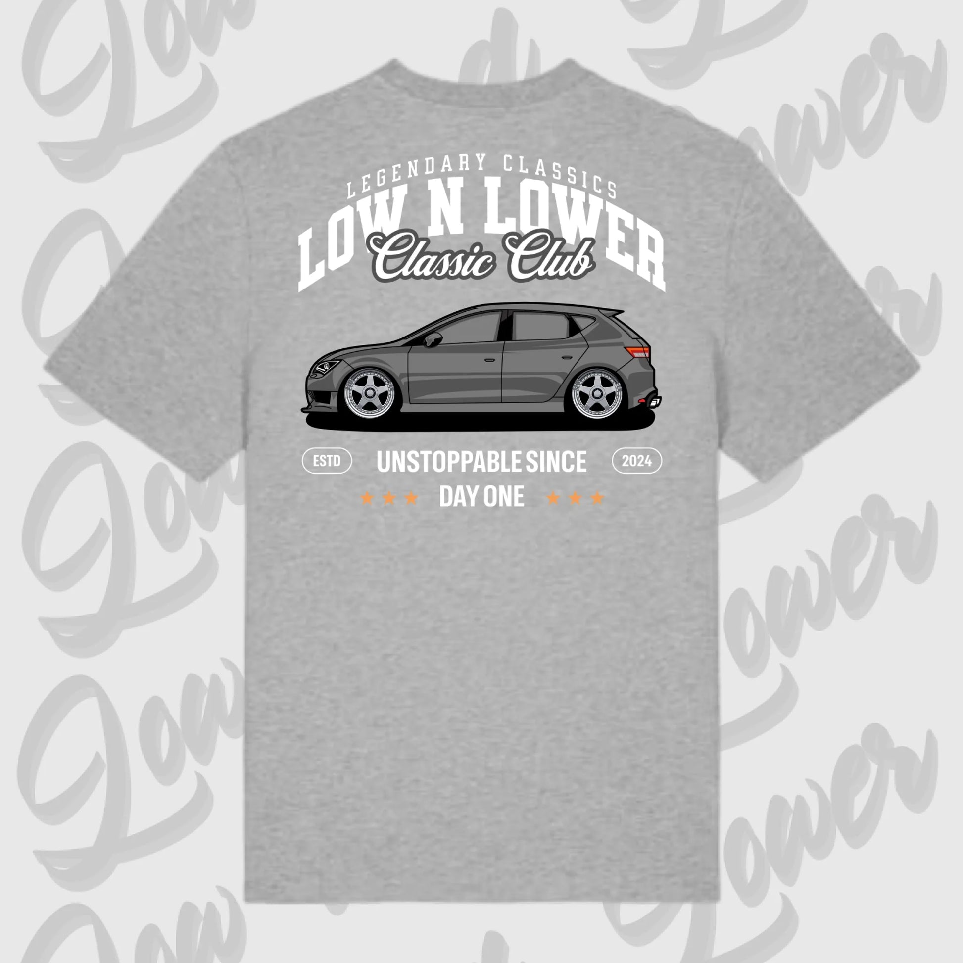 T-Shirt Tuning Cars, Personalisiert grau Rückseite, VW, B