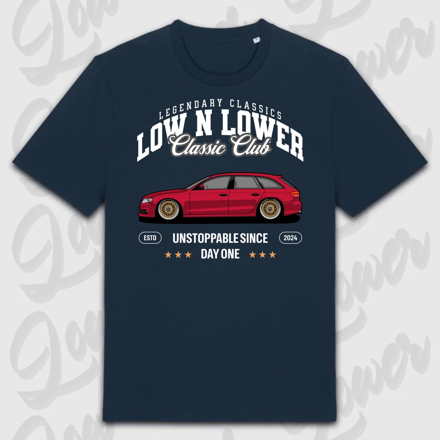 T-Shirt Tuning Cars, Personalisiert Blau, VW, BMW, Audi, Mercedes, Autos