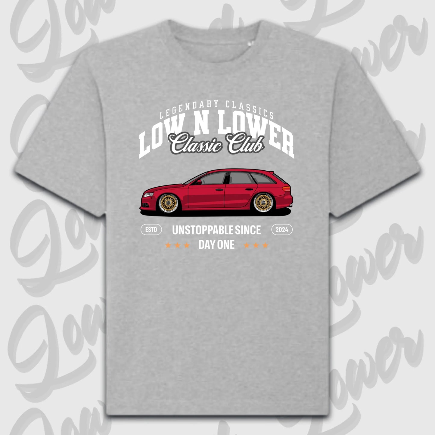 T-Shirt Personalisiert grau, VW, BMW, Mercedes, Audi