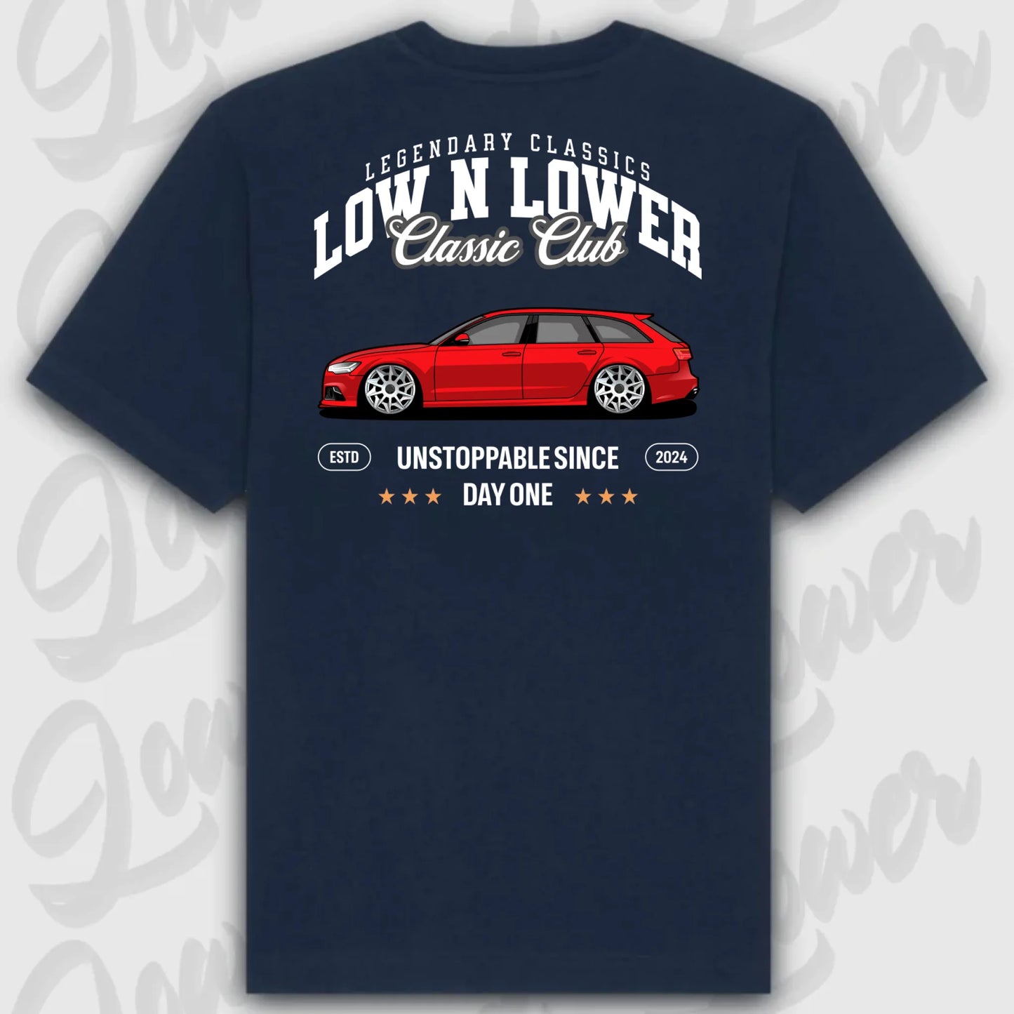 T-Shirt Tuning Cars, Personalisiert Blau Rückseite, VW, B