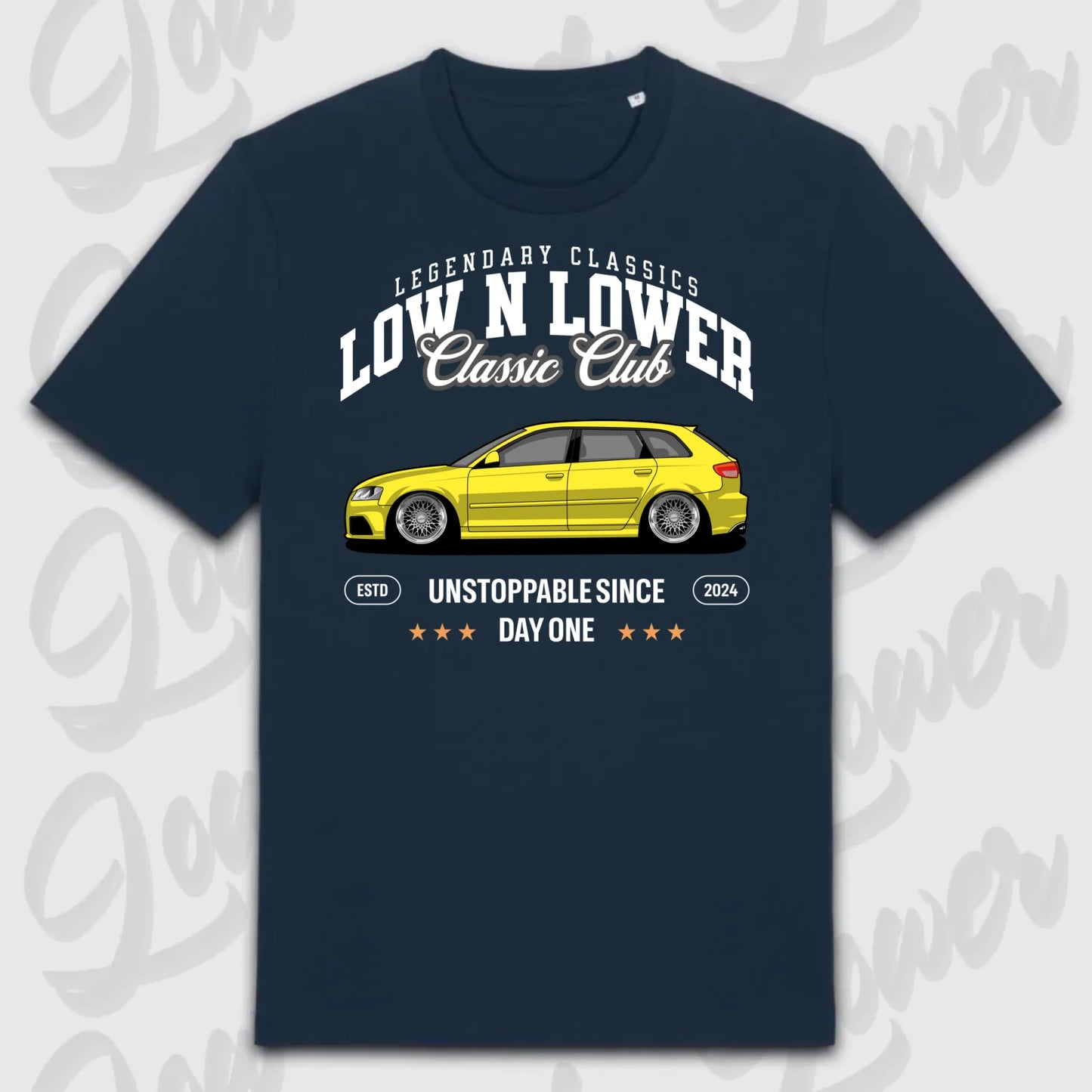 T-Shirt Tuning Cars, Personalisiert Blau, VW, BMW, Audi, Mercedes, Autos