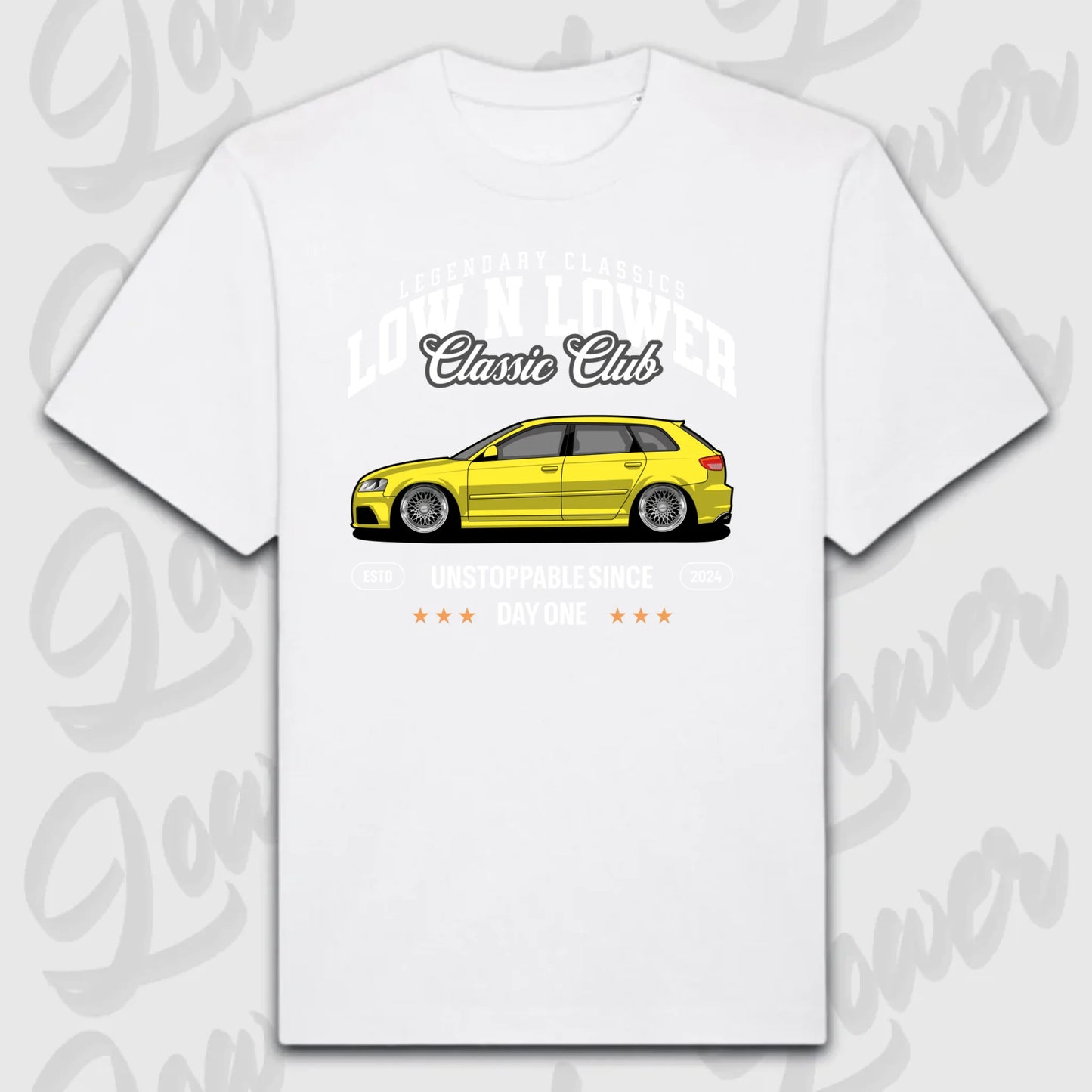 T-Shirt Personalisiert weiß, VW, BMW, Mercedes, Audi