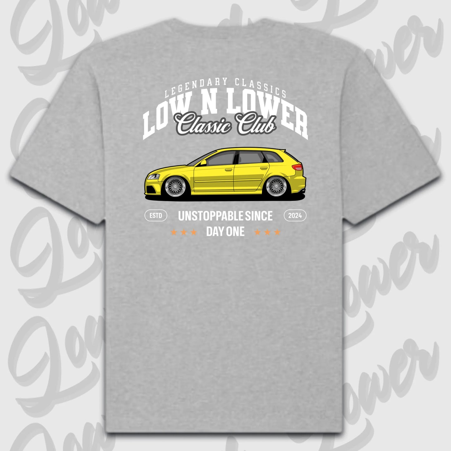 T-Shirt Personalisiert grau, VW, BMW, Mercedes, Audi