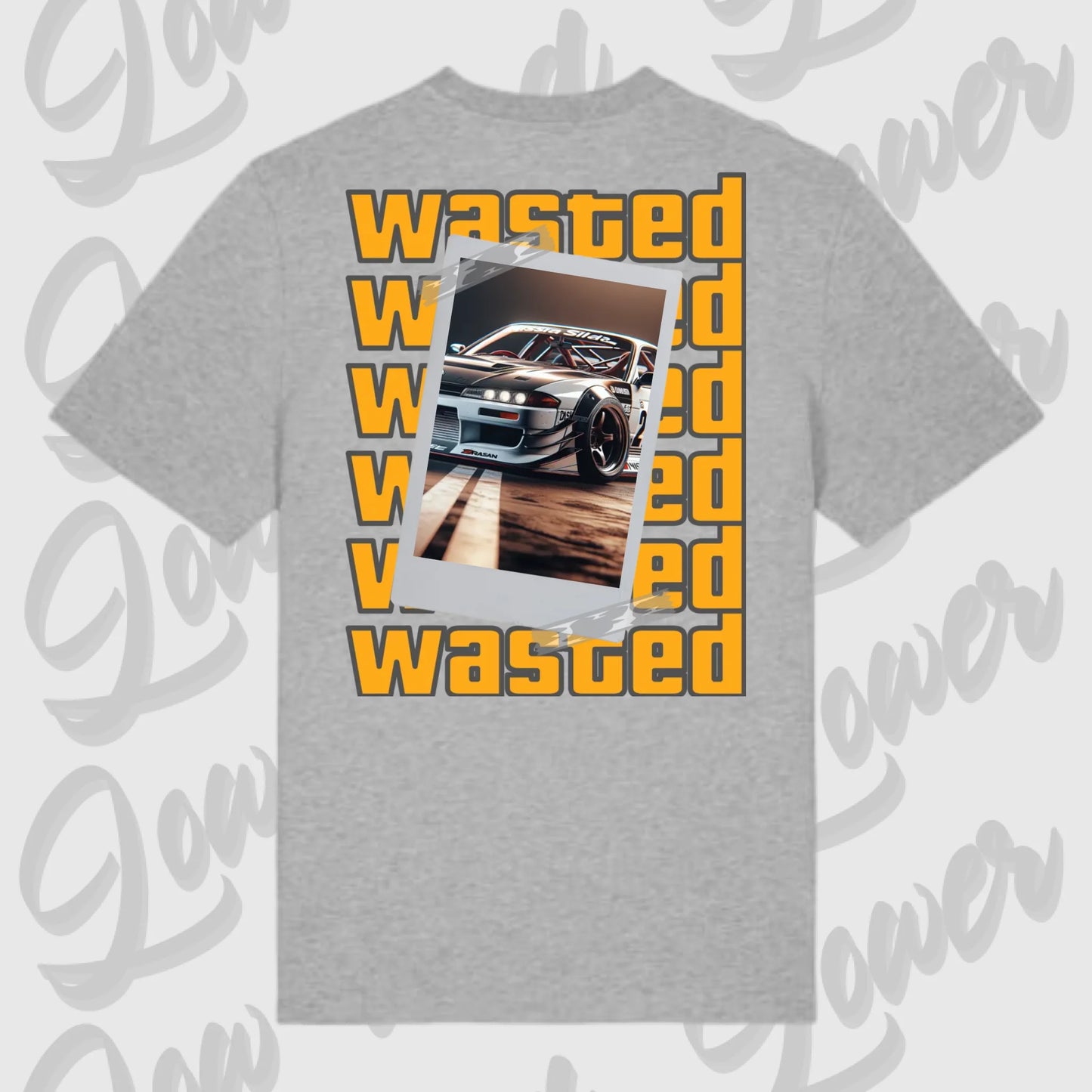 T-Shirt Tuning Cars, Personalisiert grau Rückseite, VW, B