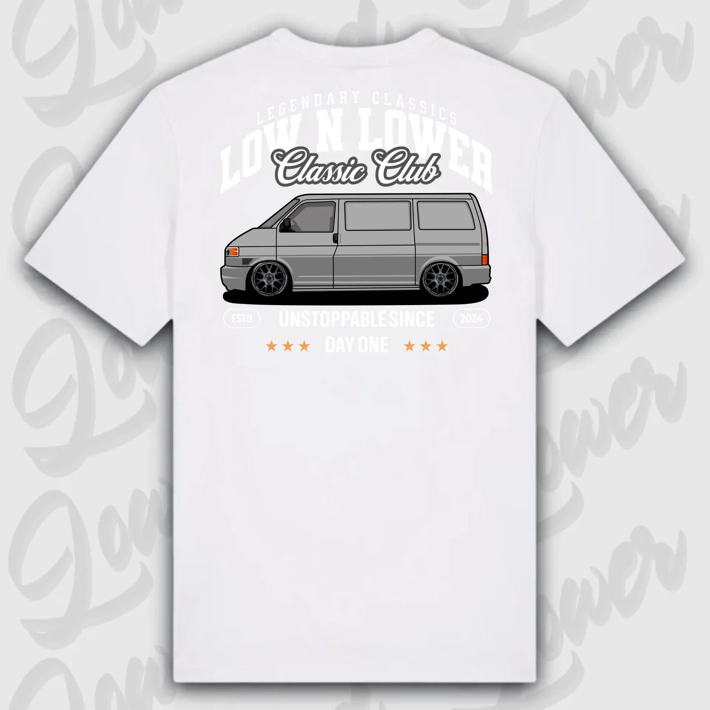 T-Shirt Tuning Cars, Personalisiert weiß Rückseite, VW, B
