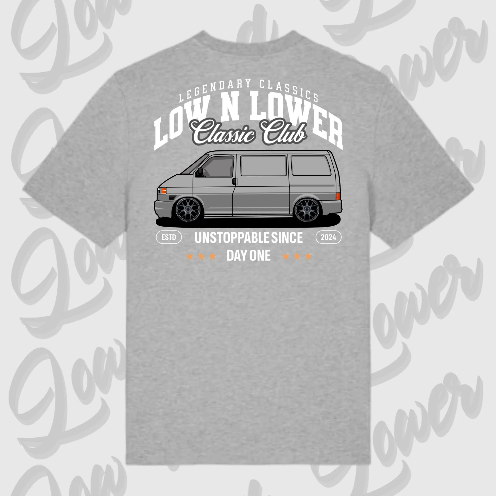 T-Shirt Tuning Cars, Personalisiert grau Rückseite, VW, B