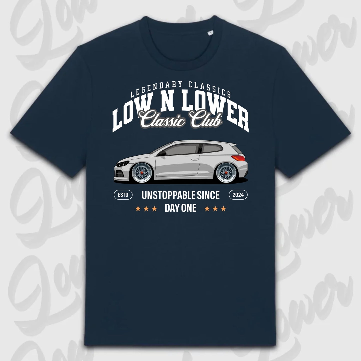T-Shirt Tuning Cars, Personalisiert Blau, VW, BMW, Audi, Mercedes, Autos