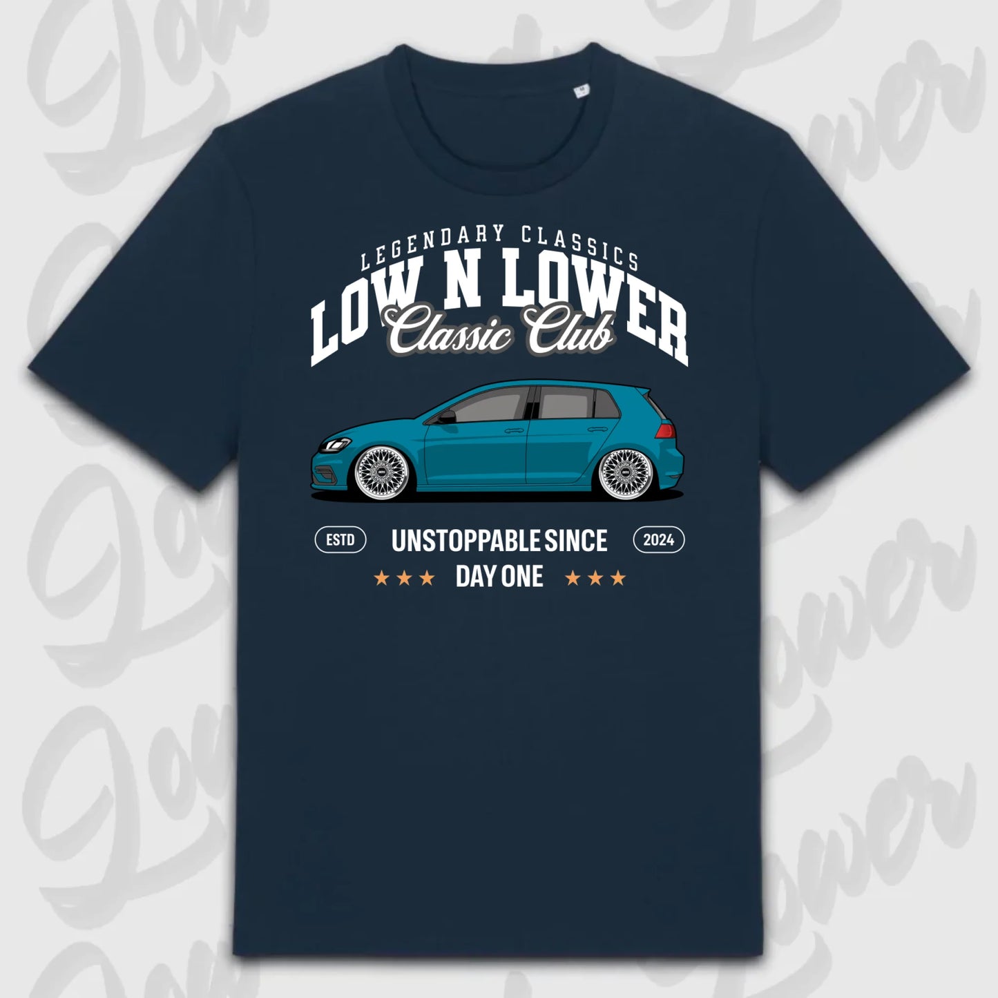 T-Shirt Tuning Cars, Personalisiert Blau, VW, BMW, Audi, Mercedes, Autos