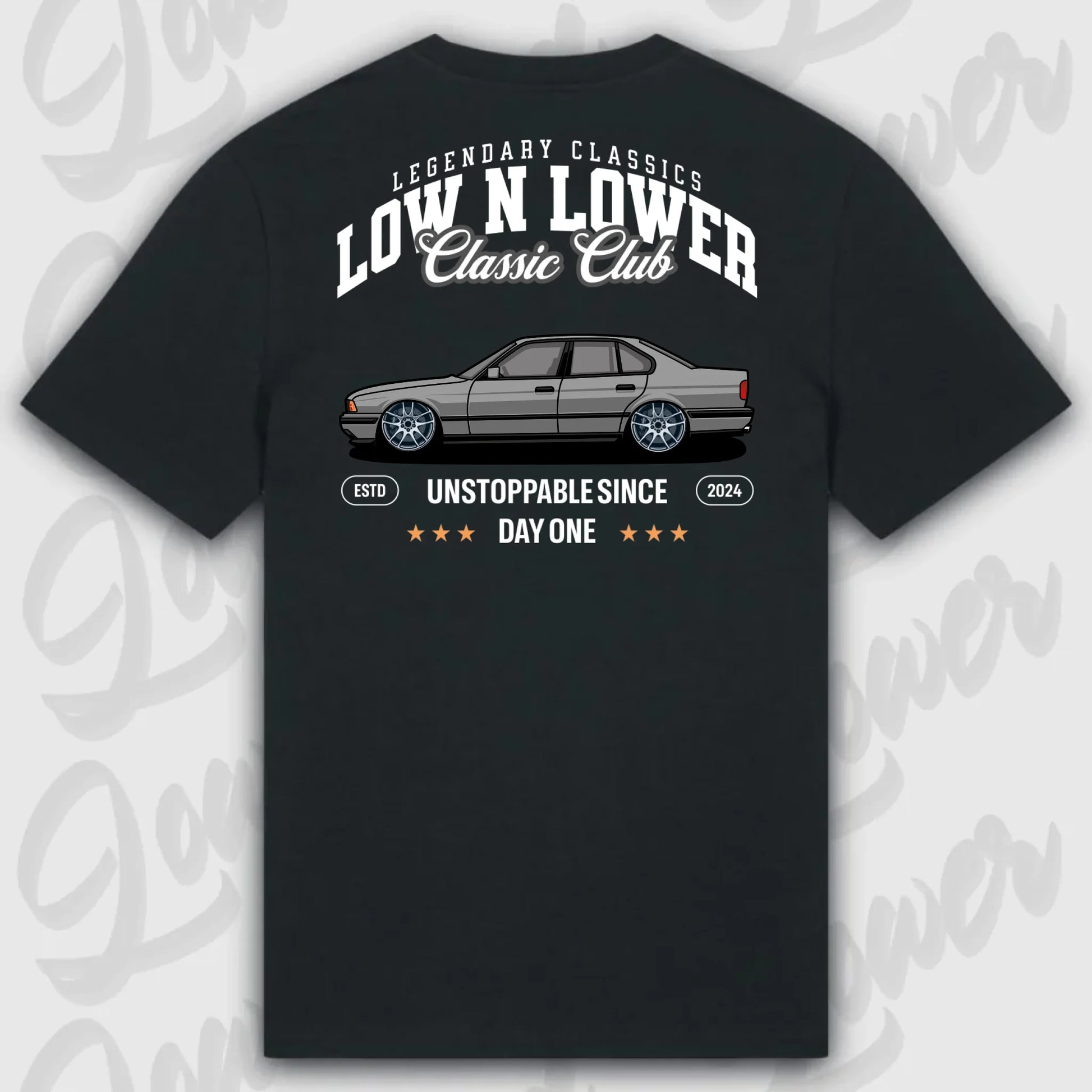 T-Shirt Tuning Cars, Personalisiert Schwarz Rückseite, VW, BMW, Audi, Mercedes, Autos