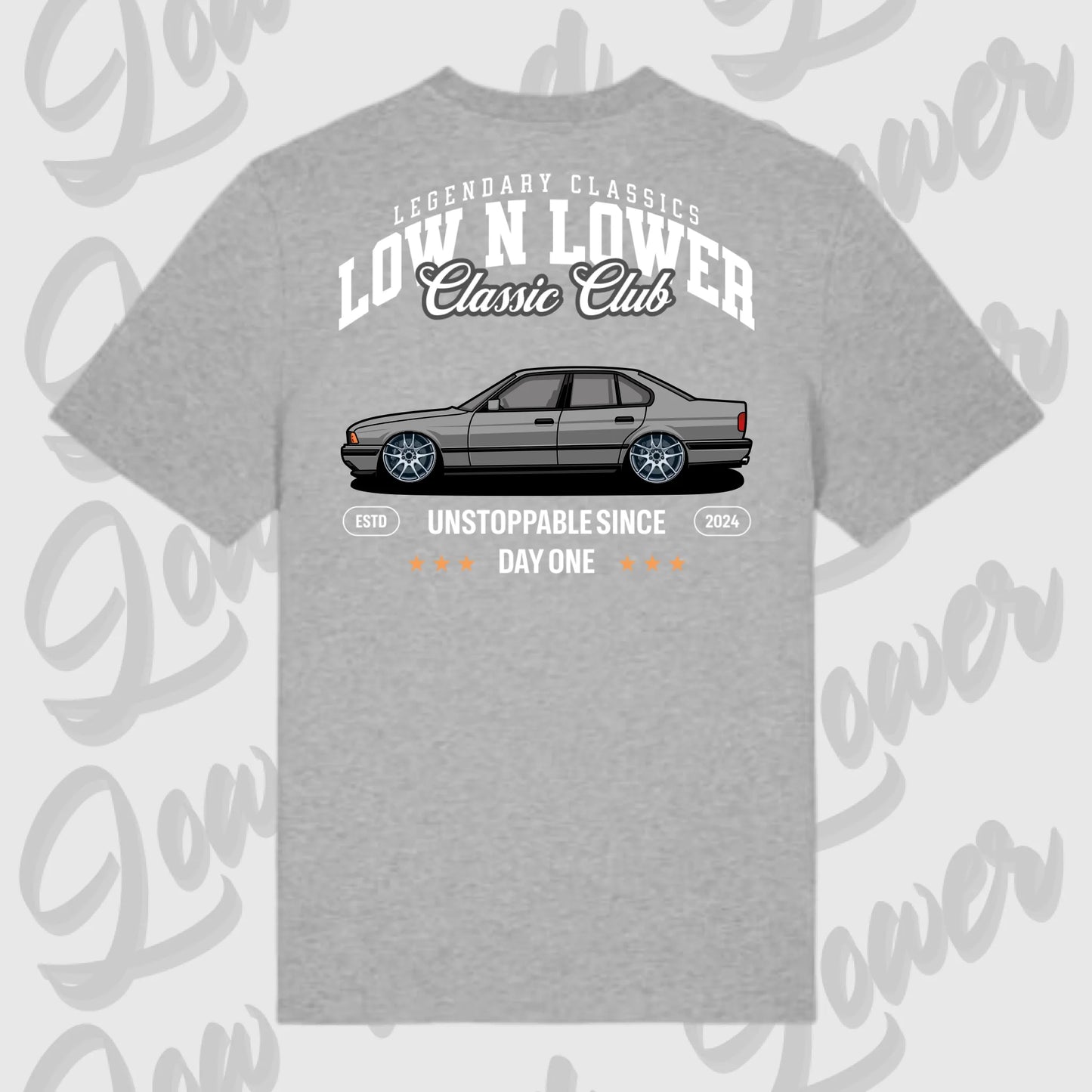 T-Shirt Tuning Cars, Personalisiert grau Rückseite, VW, B