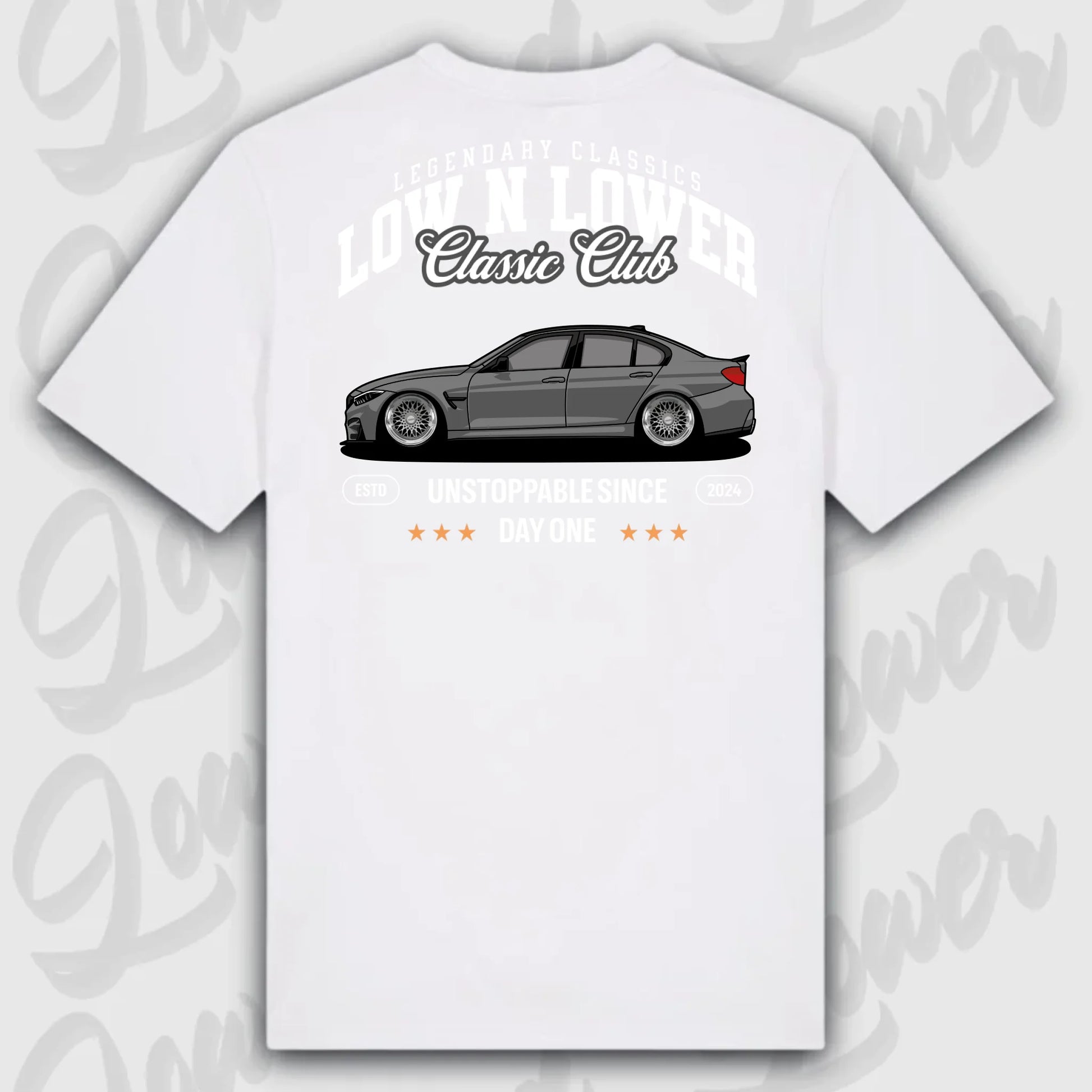 T-Shirt Tuning Cars, Personalisiert weiß Rückseite, VW, B