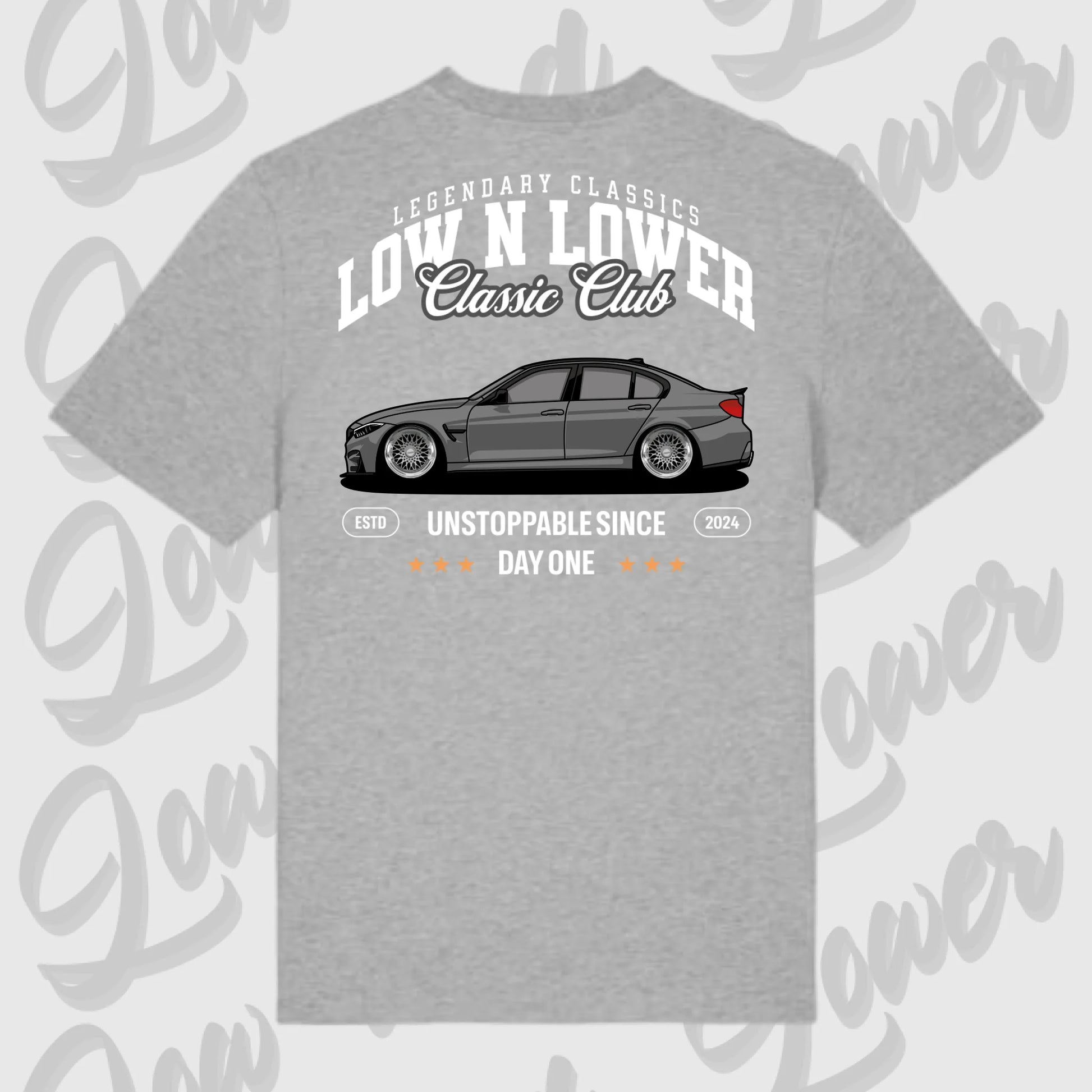 T-Shirt Tuning Cars, Personalisiert grau Rückseite, VW, B