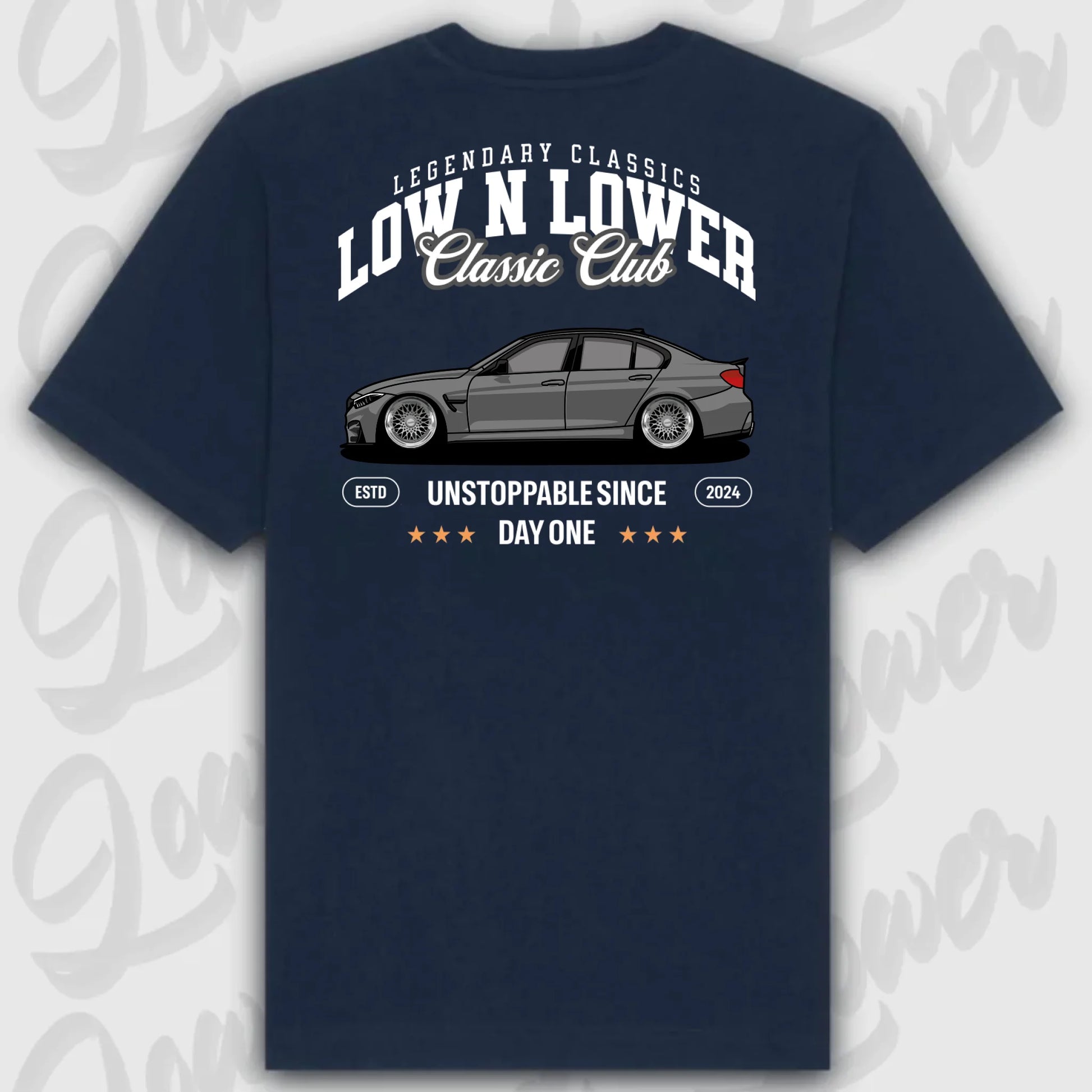 T-Shirt Tuning Cars, Personalisiert Blau Rückseite, VW, B
