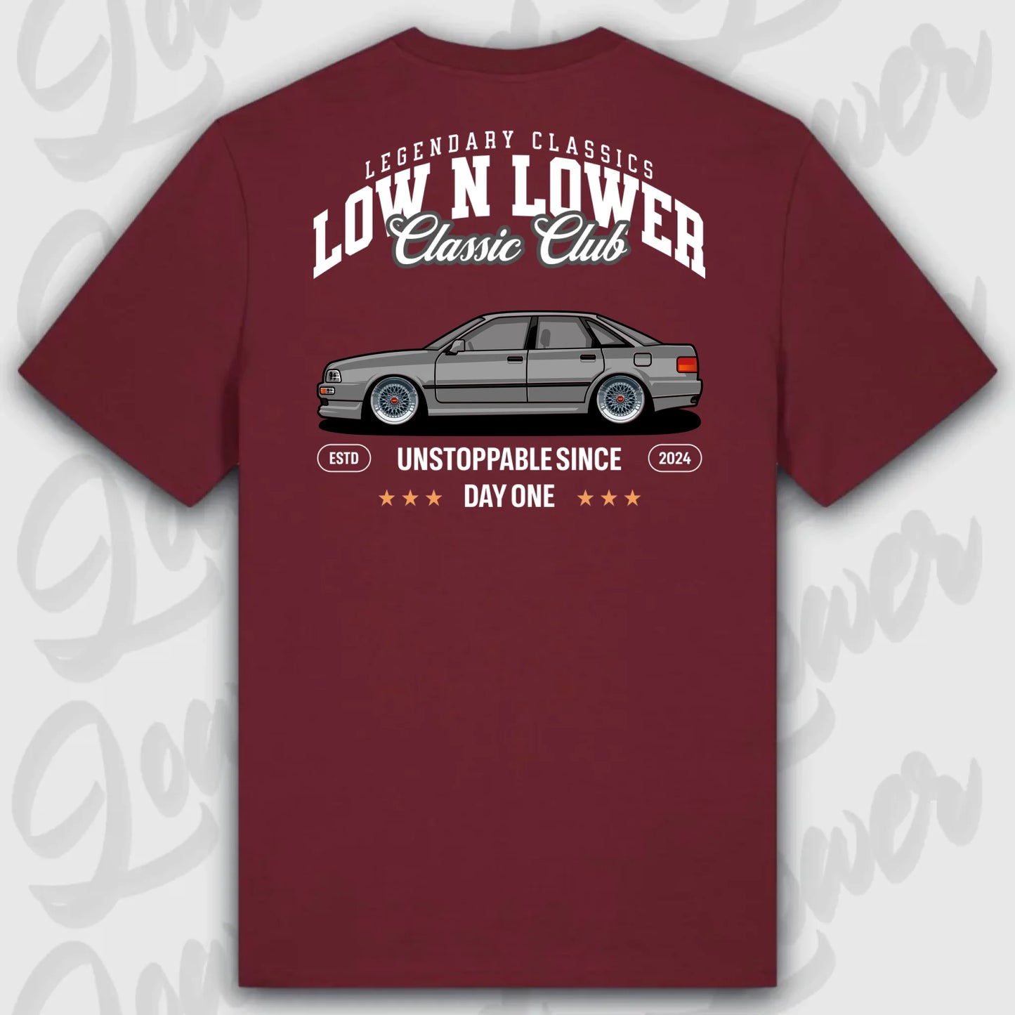 T-Shirt Tuning Cars, Personalisiert Rot Rückseite, VW, B