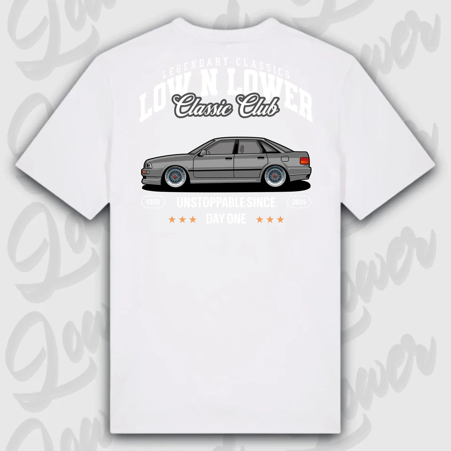 T-Shirt Tuning Cars, Personalisiert weiß Rückseite, VW, B