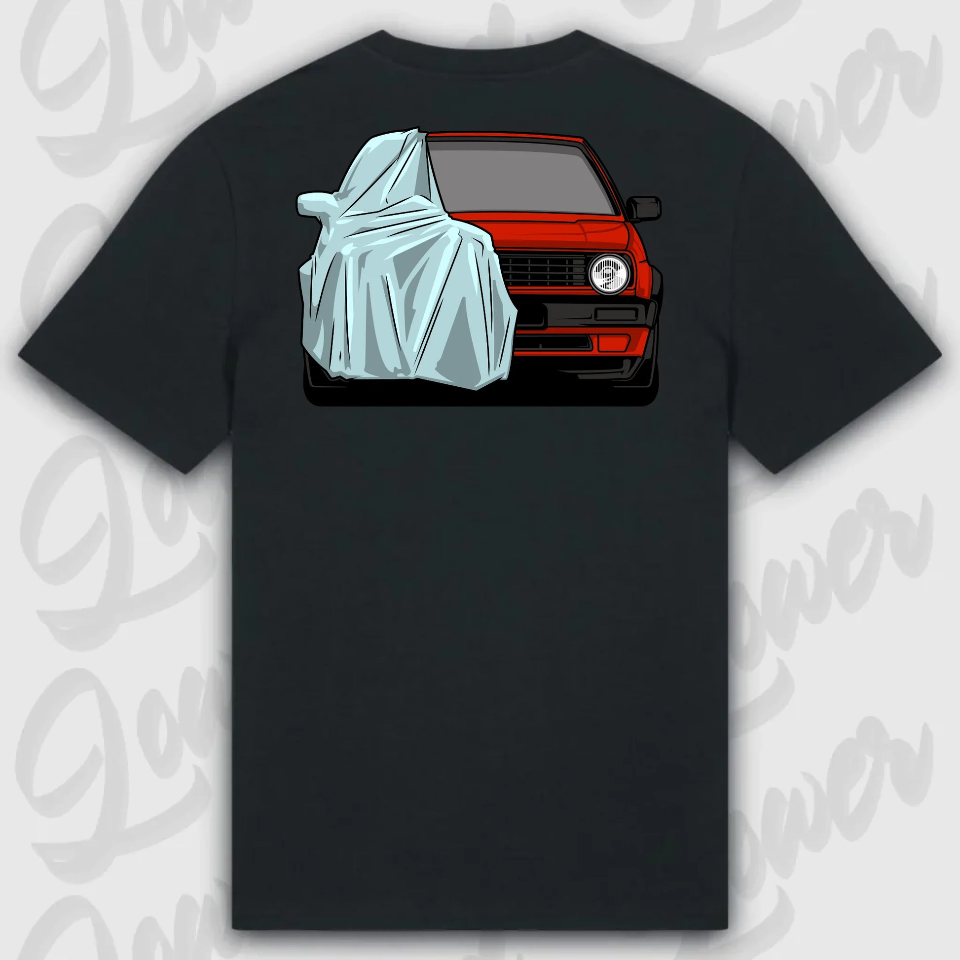 T-Shirt Tuning Cars, Personalisiert Schwarz Rückseite, VW, BMW, Audi, Mercedes, Autos