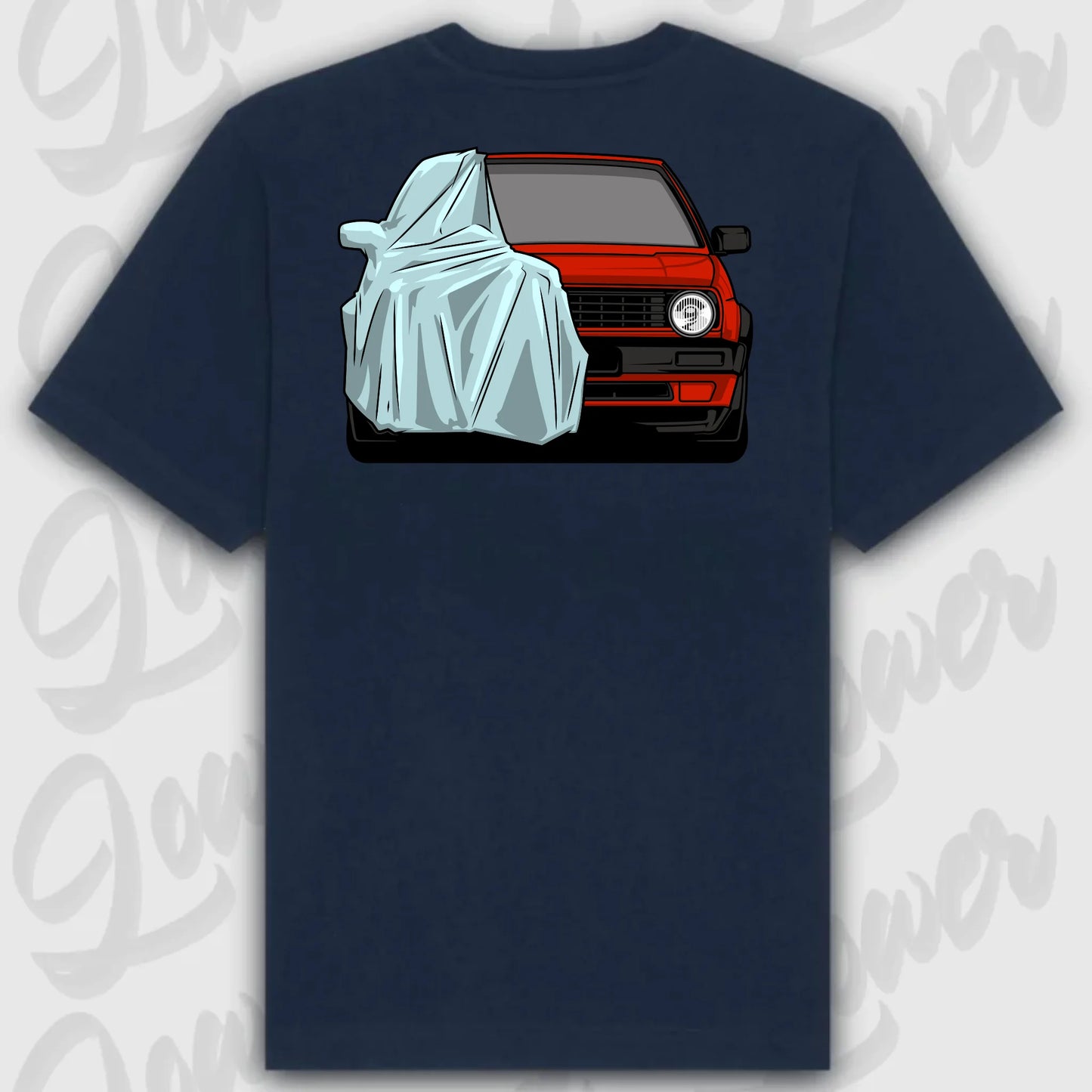 T-Shirt Tuning Cars, Personalisiert Blau Rückseite, VW, B