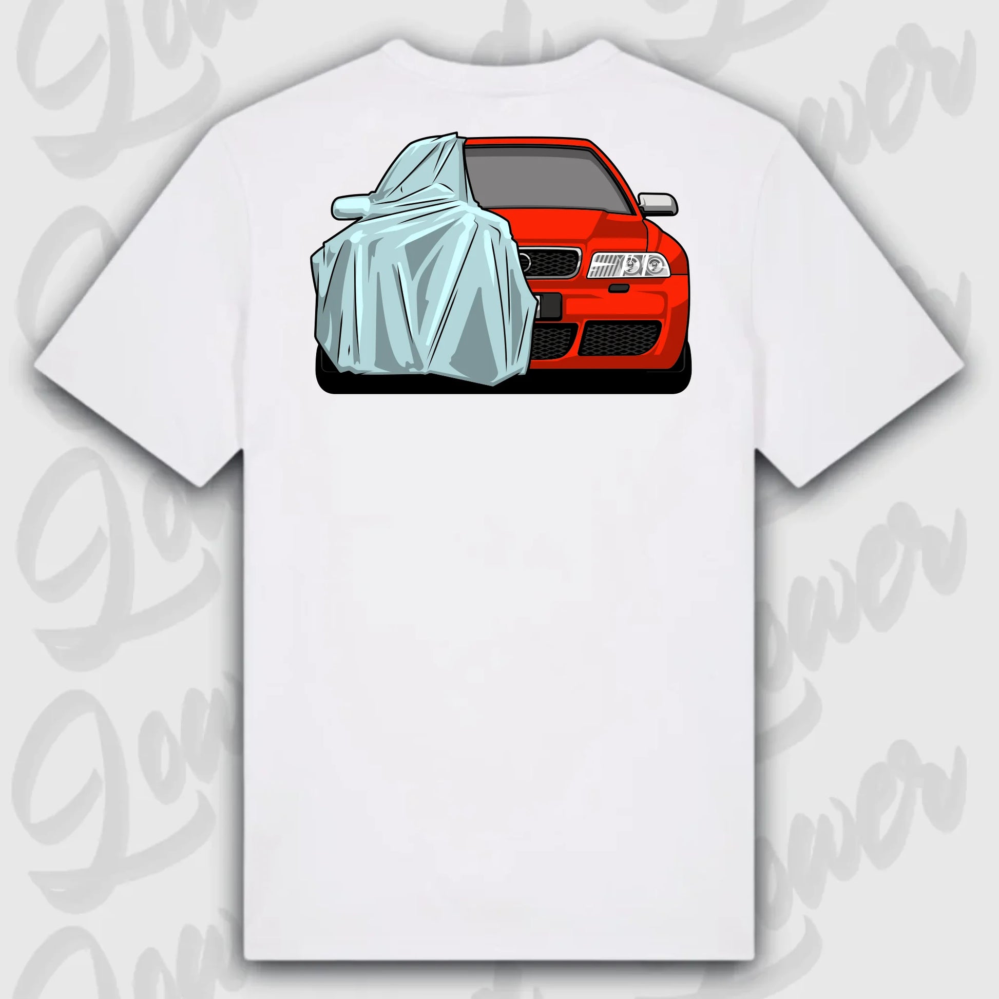 T-Shirt Tuning Cars, Personalisiert weiß Rückseite, VW, B
