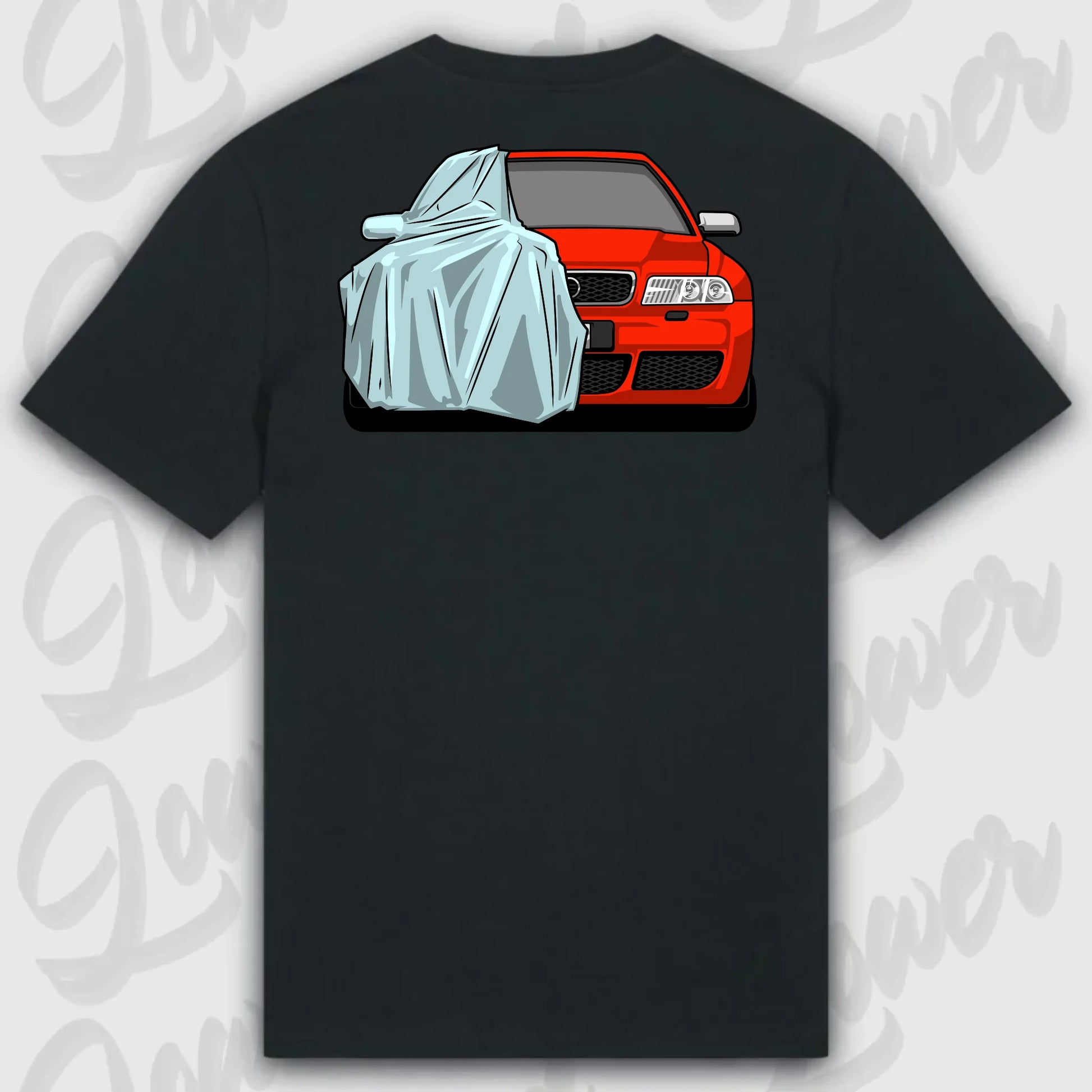 T-Shirt Tuning Cars, Personalisiert Schwarz Rückseite, VW, BMW, Audi, Mercedes, Autos