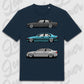 T-Shirt Tuning Cars, Personalisiert Blau, VW, BMW, Audi, Mercedes, Autos