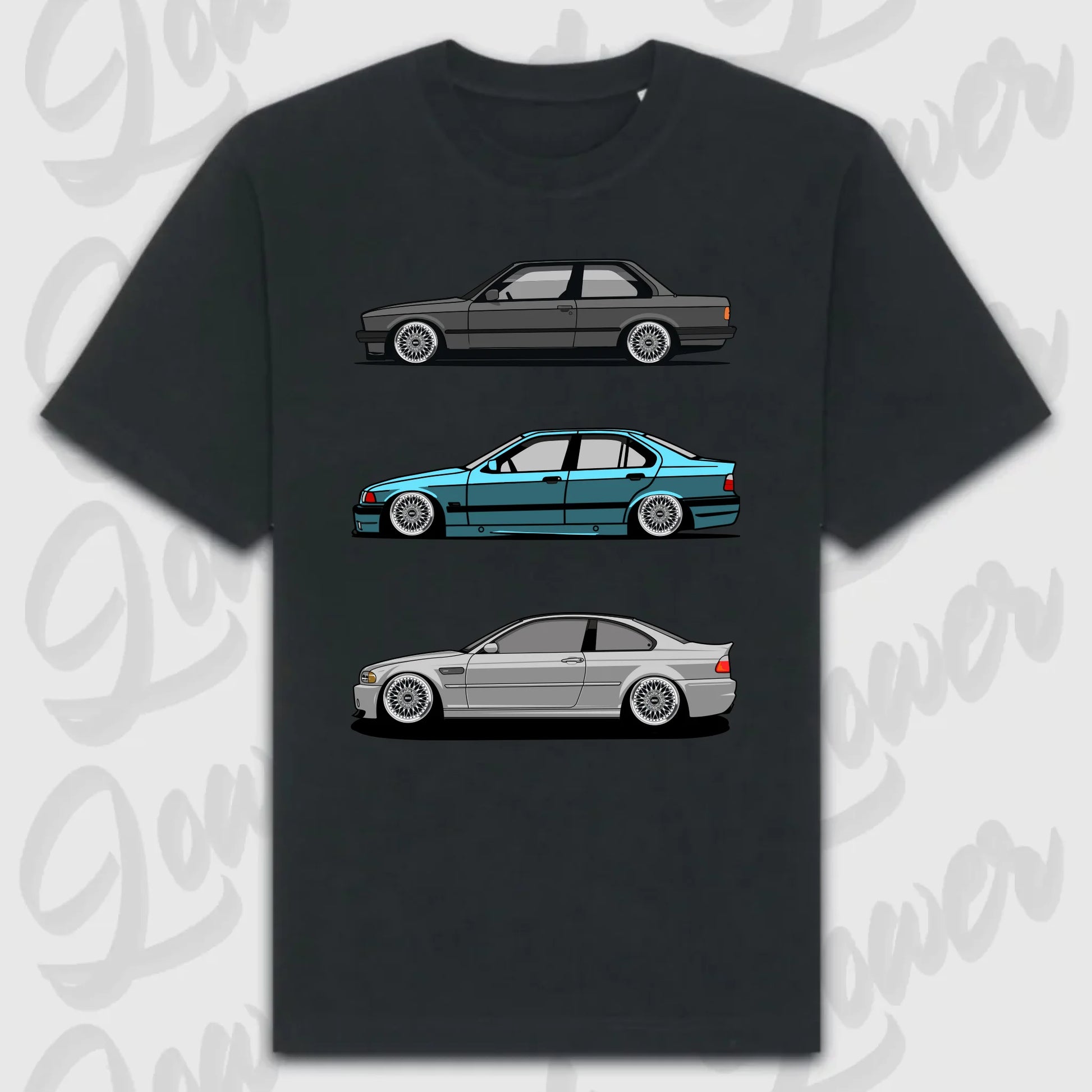 T-Shirt Personalisiert Schwarz, VW, BMW, Mercedes, Audi
