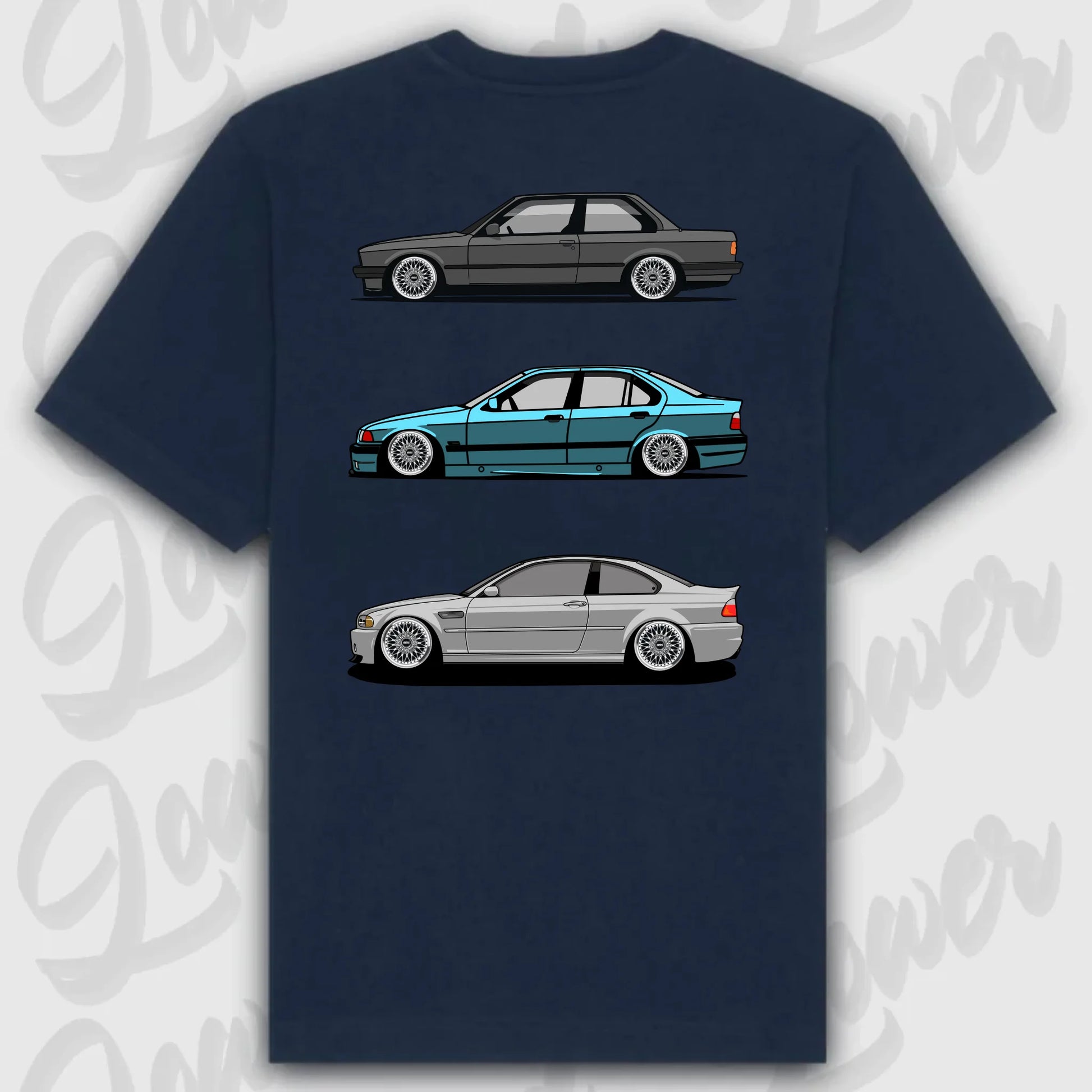 T-Shirt Personalisiert blau, VW, BMW, Mercedes, Audi