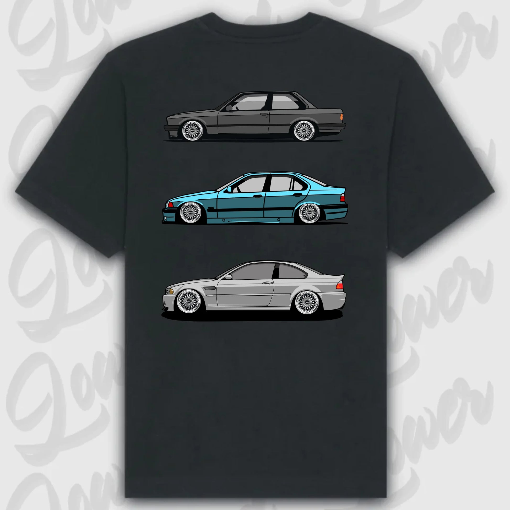 T-Shirt Personalisiert Schwarz, VW, BMW, Mercedes, Audi