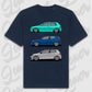 T-Shirt Personalisiert blau, VW, BMW, Mercedes, Audi