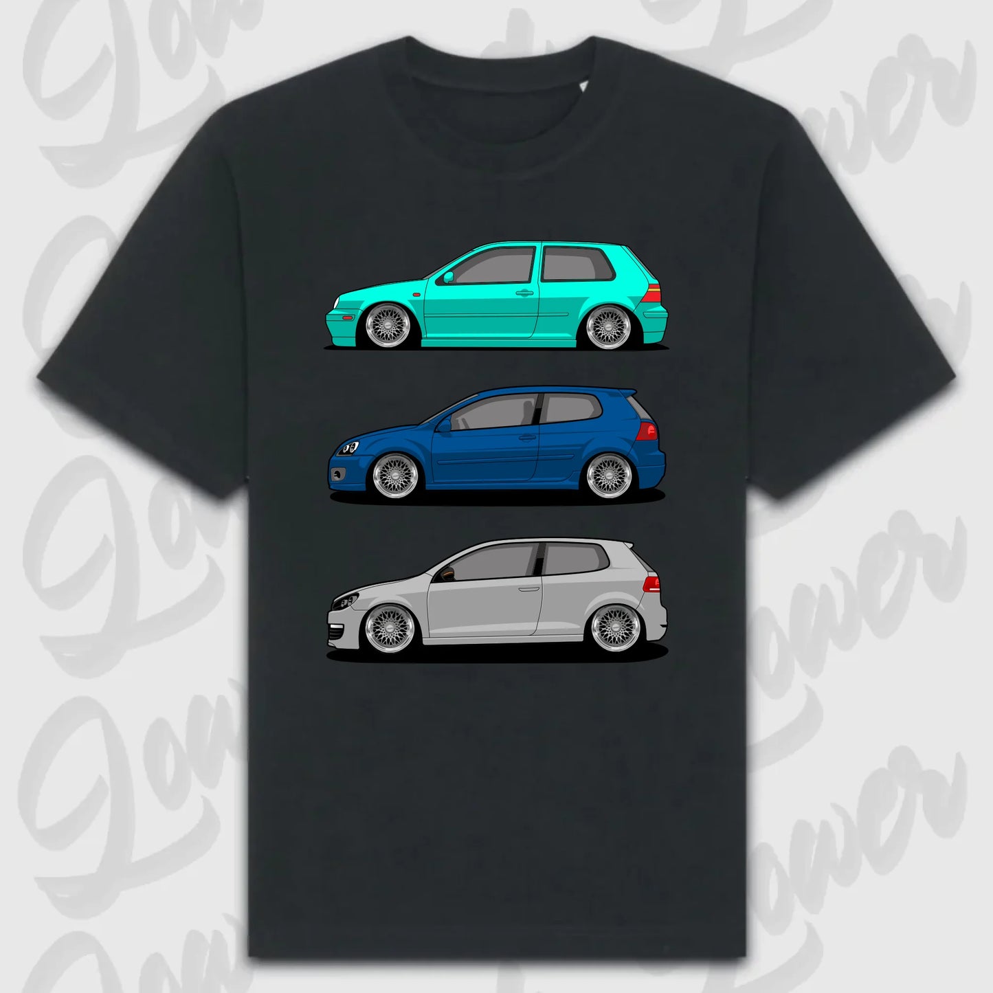 T-Shirt Personalisiert Schwarz, VW, BMW, Mercedes, Audi