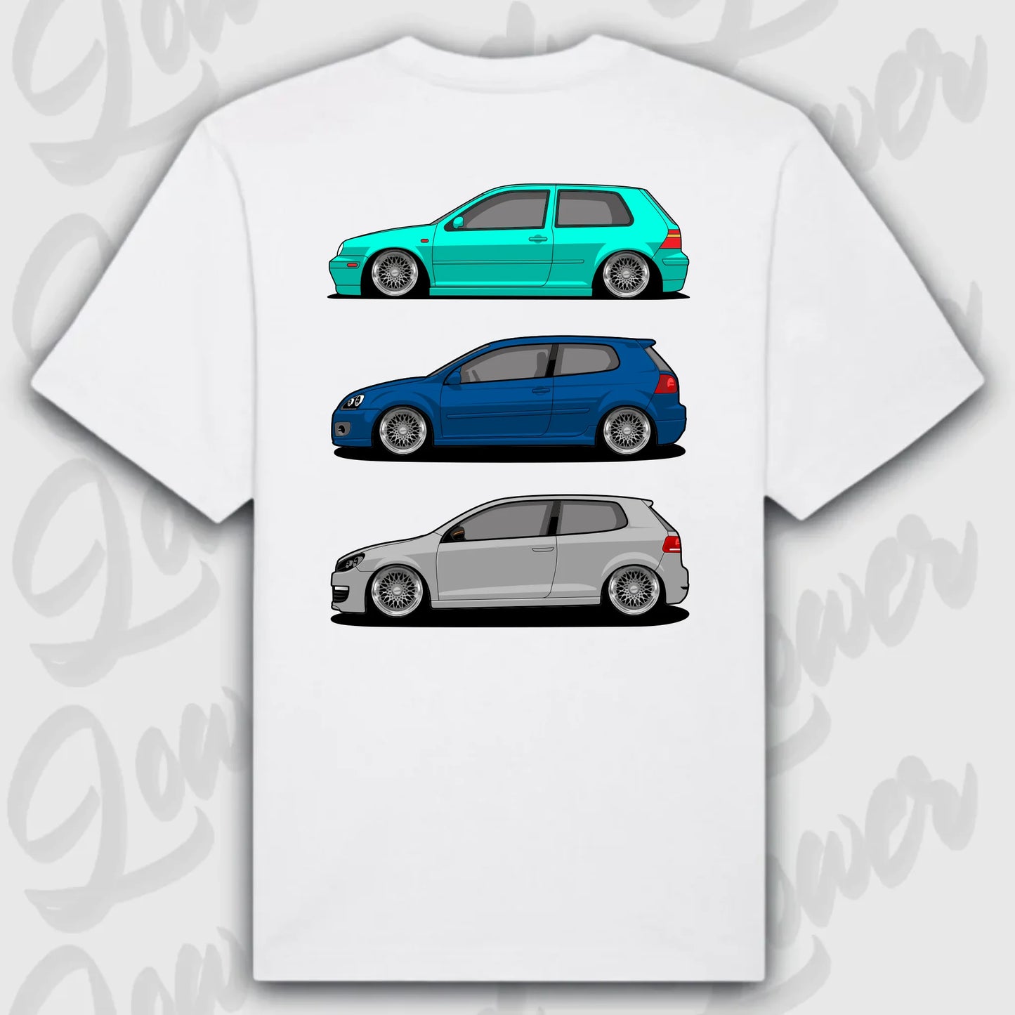 T-Shirt Personalisiert weiß, VW, BMW, Mercedes, Audi