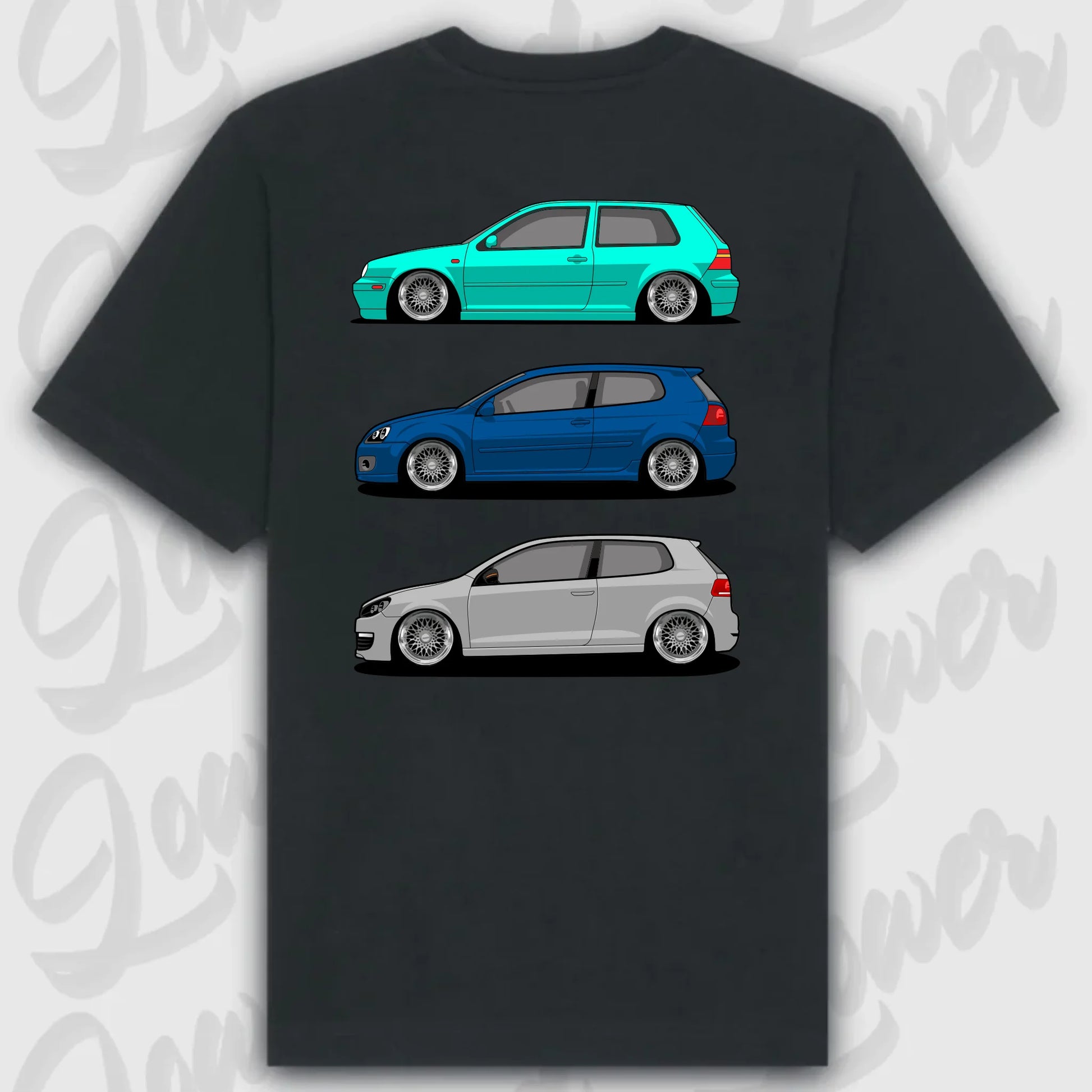 T-Shirt Personalisiert Schwarz, VW, BMW, Mercedes, Audi