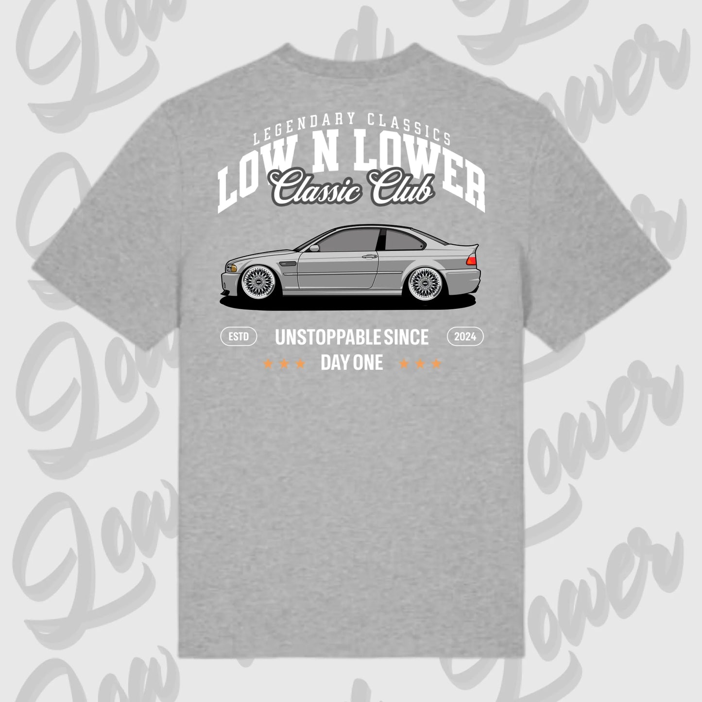 T-Shirt Tuning Cars, Personalisiert grau Rückseite, VW, B