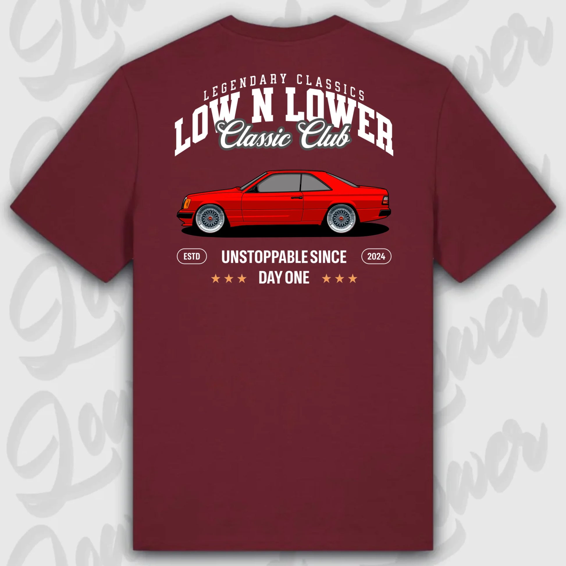 T-Shirt Tuning Cars, Personalisiert Rot Rückseite, VW, B
