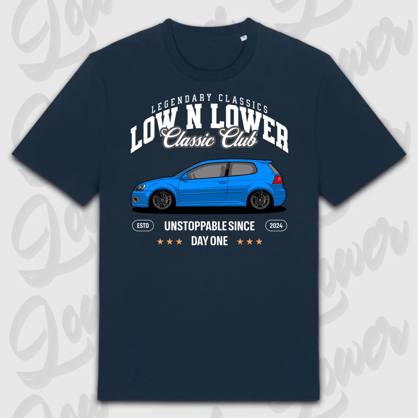 T-Shirt Tuning Cars, Personalisiert Blau, VW, BMW, Audi, Mercedes, Autos