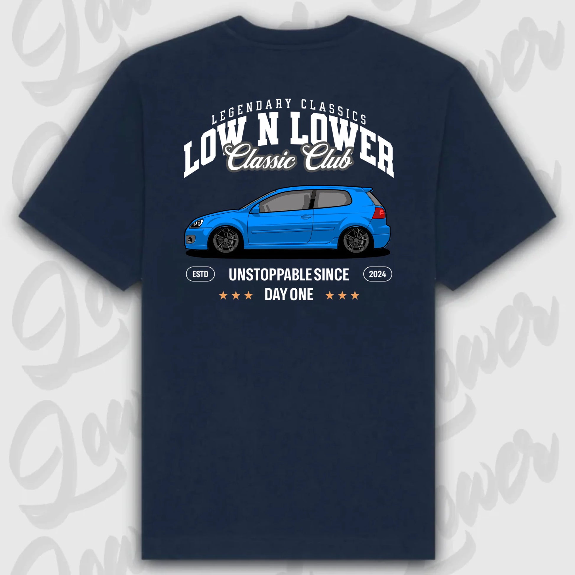 T-Shirt Personalisiert blau, VW, BMW, Mercedes, Audi