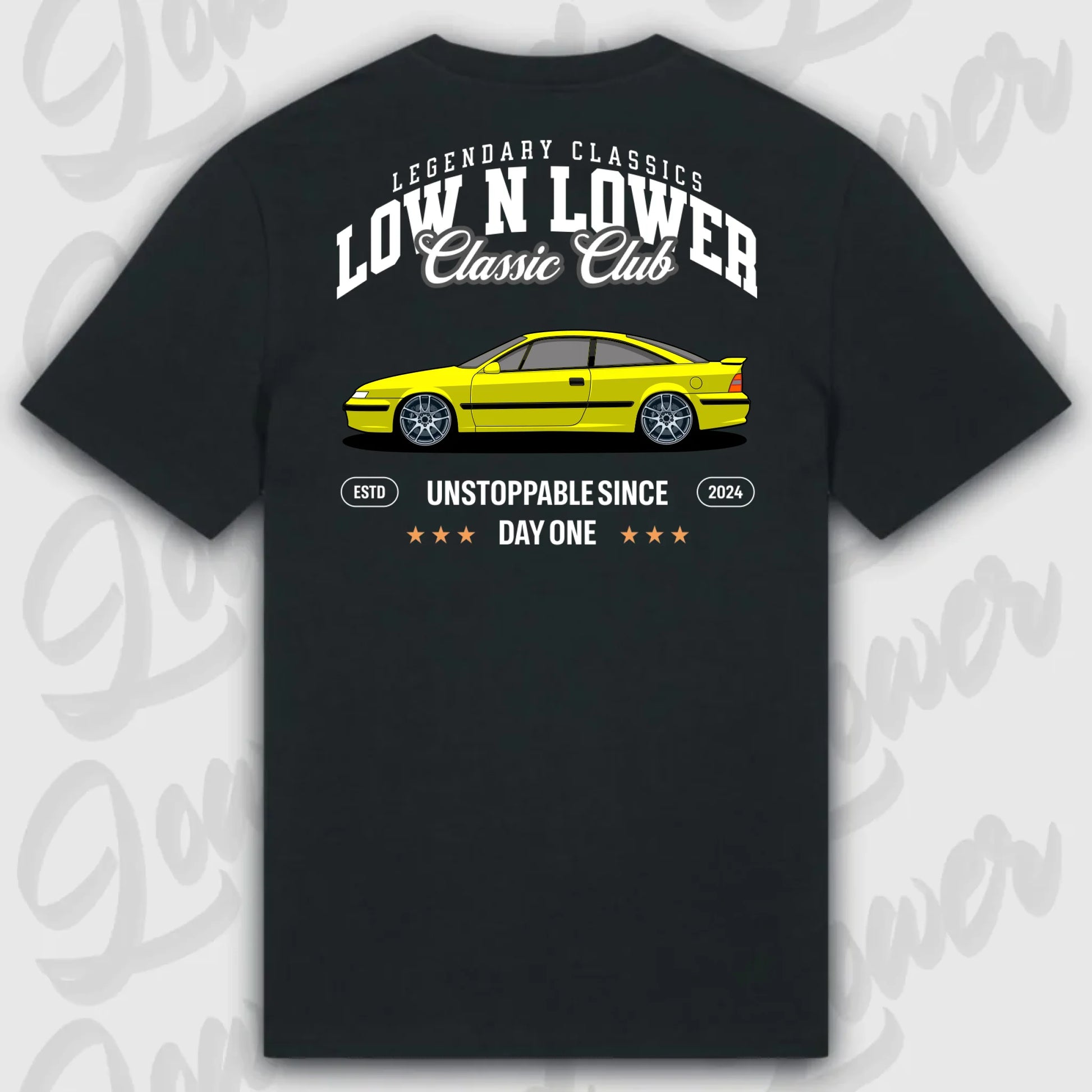 T-Shirt Tuning Cars, Personalisiert Schwarz Rückseite, VW, BMW, Audi, Mercedes, Autos