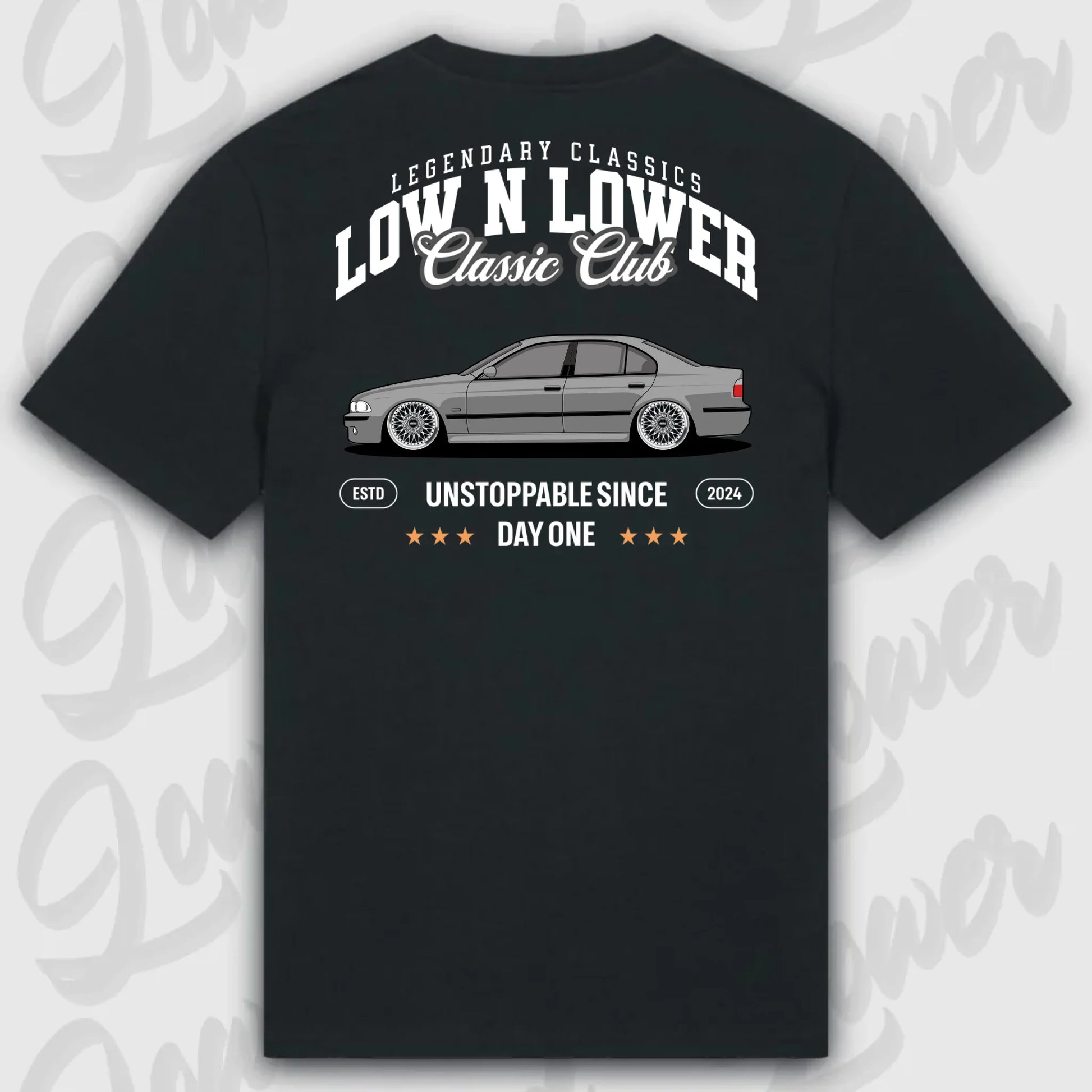 T-Shirt Tuning Cars, Personalisiert Schwarz Rückseite, VW, BMW, Audi, Mercedes, Autos