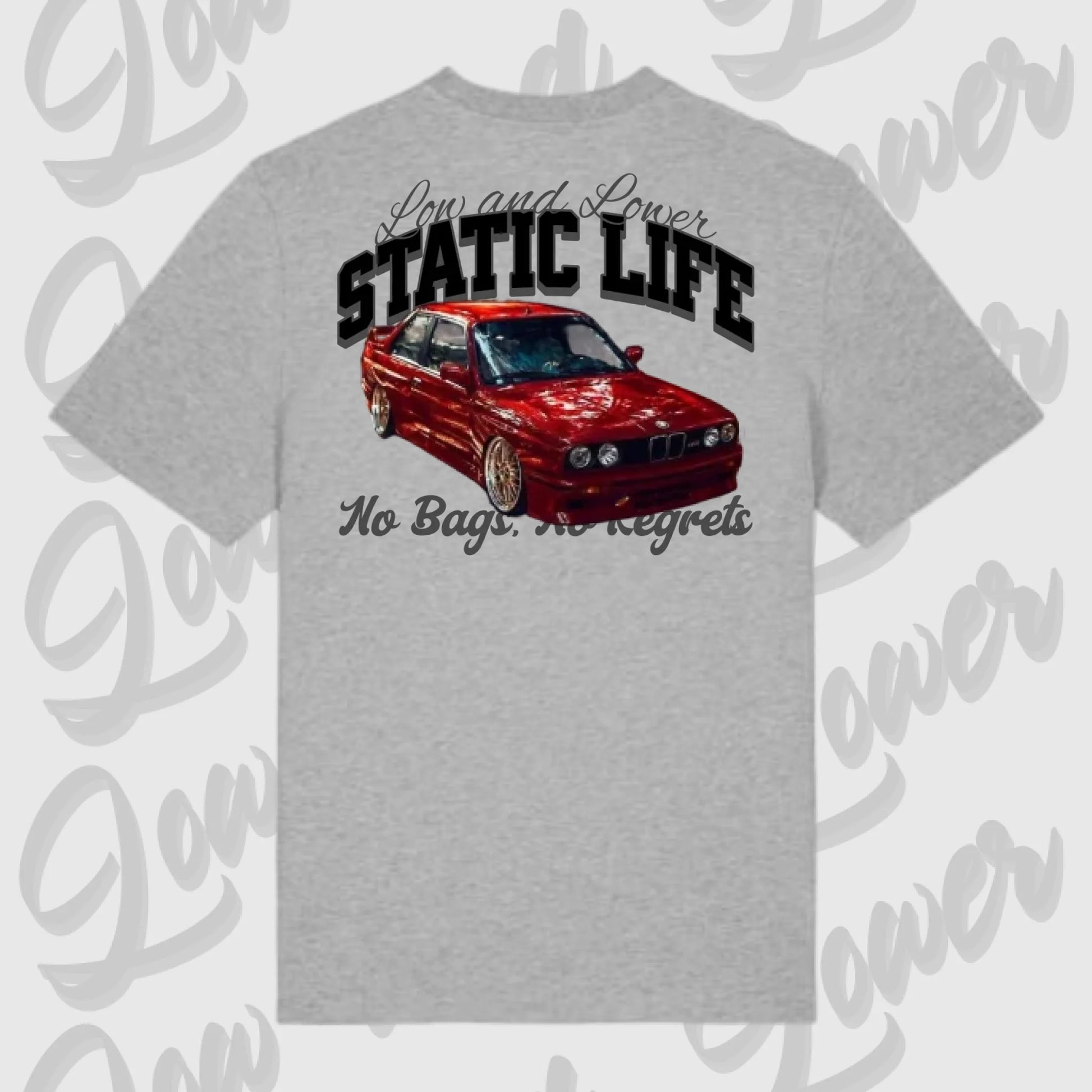 T-Shirt Tuning Cars, Personalisiert grau Rückseite, VW, B