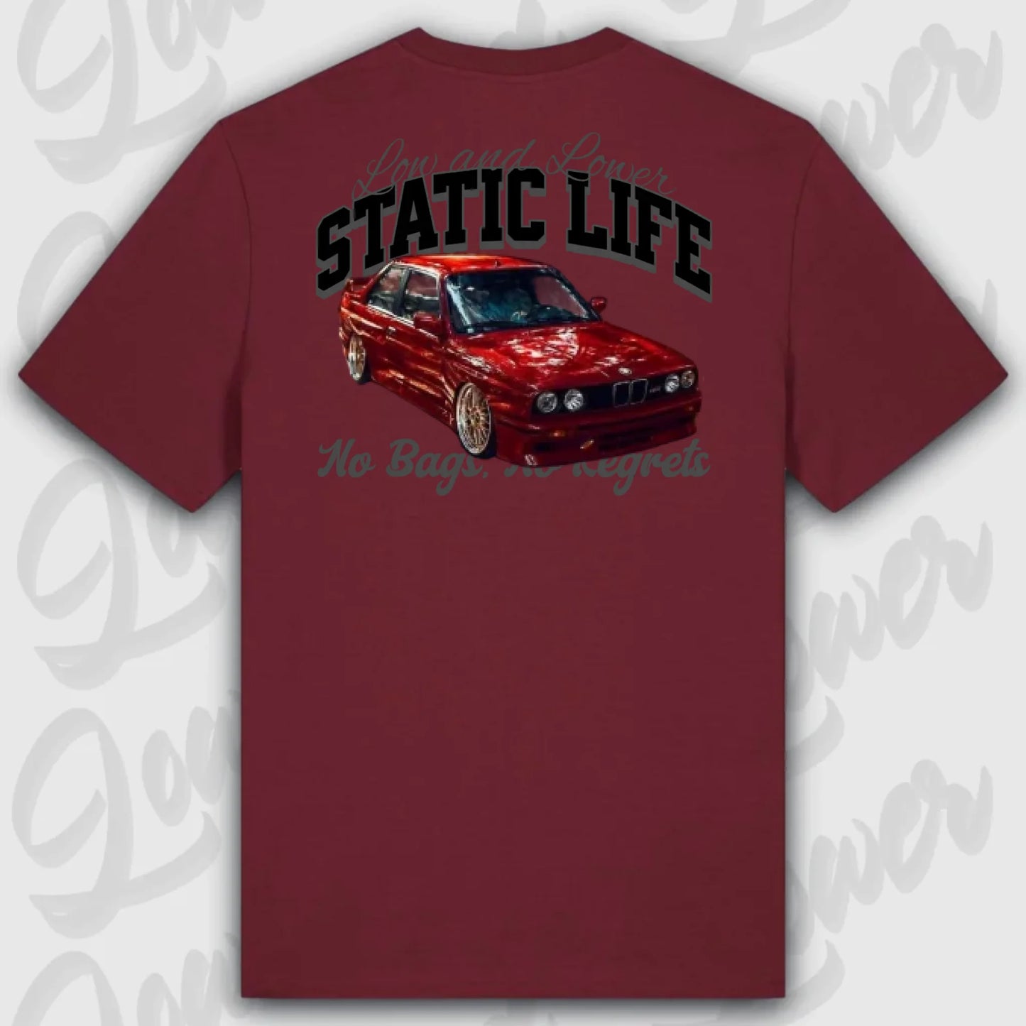 T-Shirt Tuning Cars, Personalisiert Rot Rückseite, VW, B
