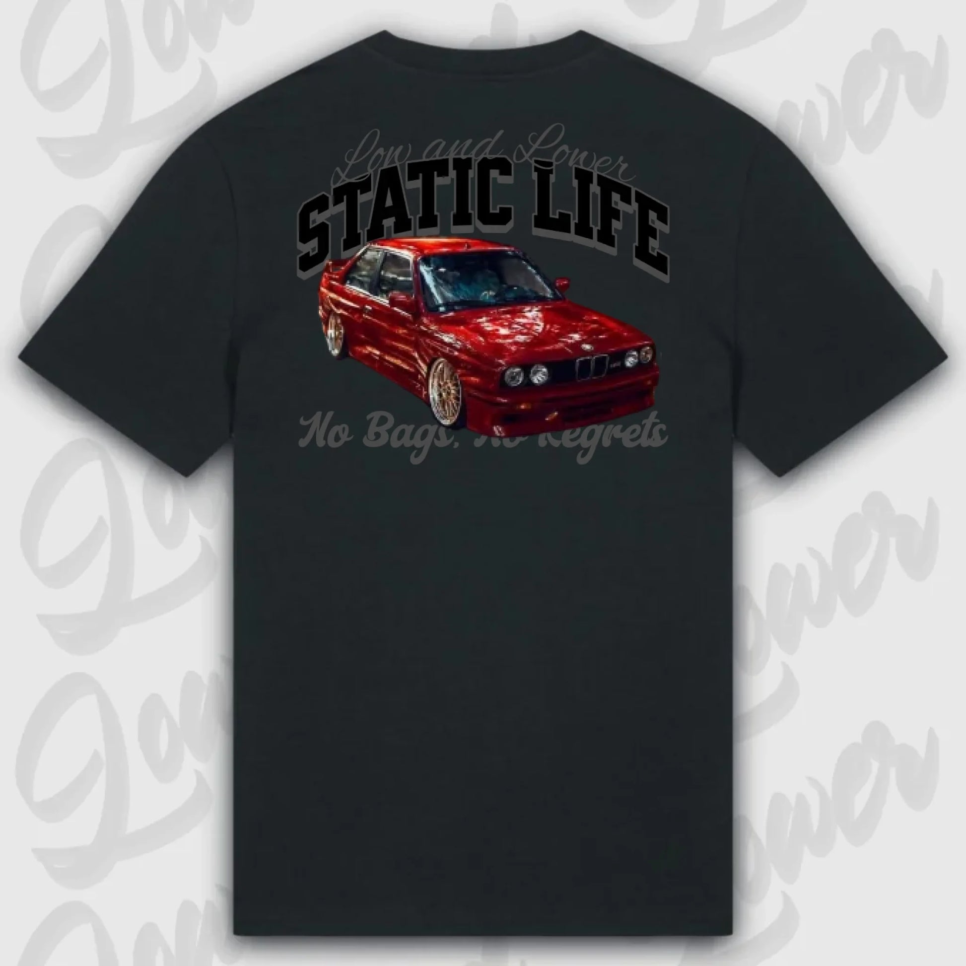 T-Shirt Tuning Cars, Personalisiert Schwarz Rückseite, VW, BMW, Audi, Mercedes, Autos