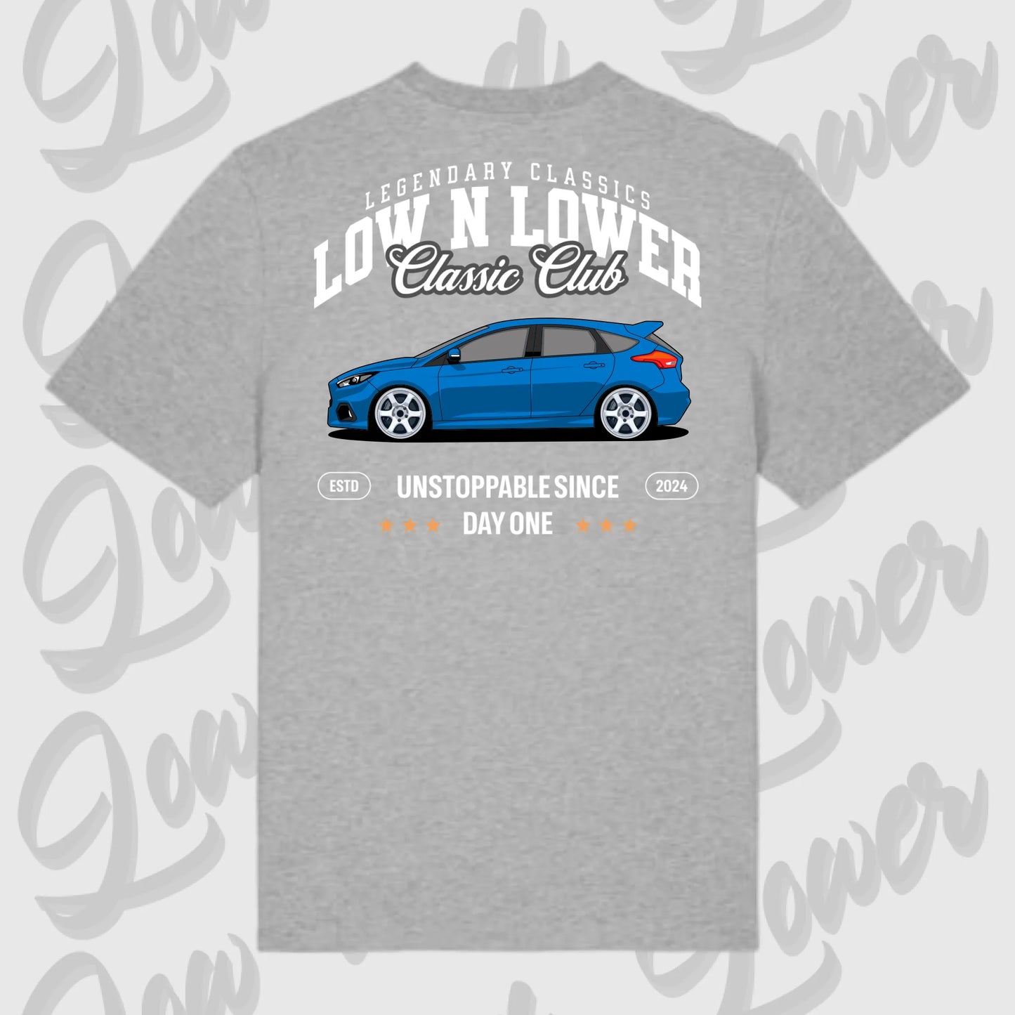 T-Shirt Tuning Cars, Personalisiert grau Rückseite, VW, B