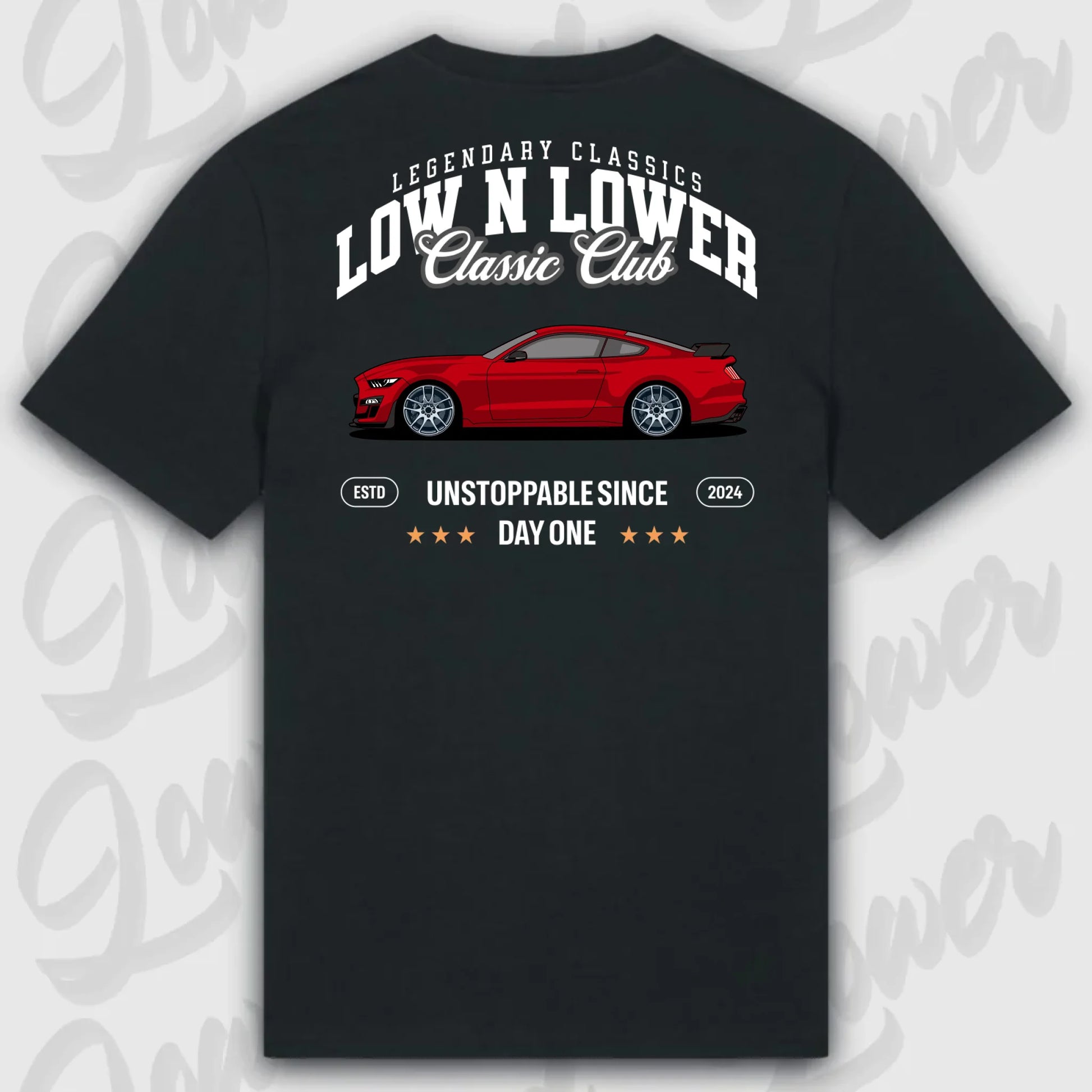 T-Shirt Tuning Cars, Personalisiert Schwarz Rückseite, VW, BMW, Audi, Mercedes, Autos