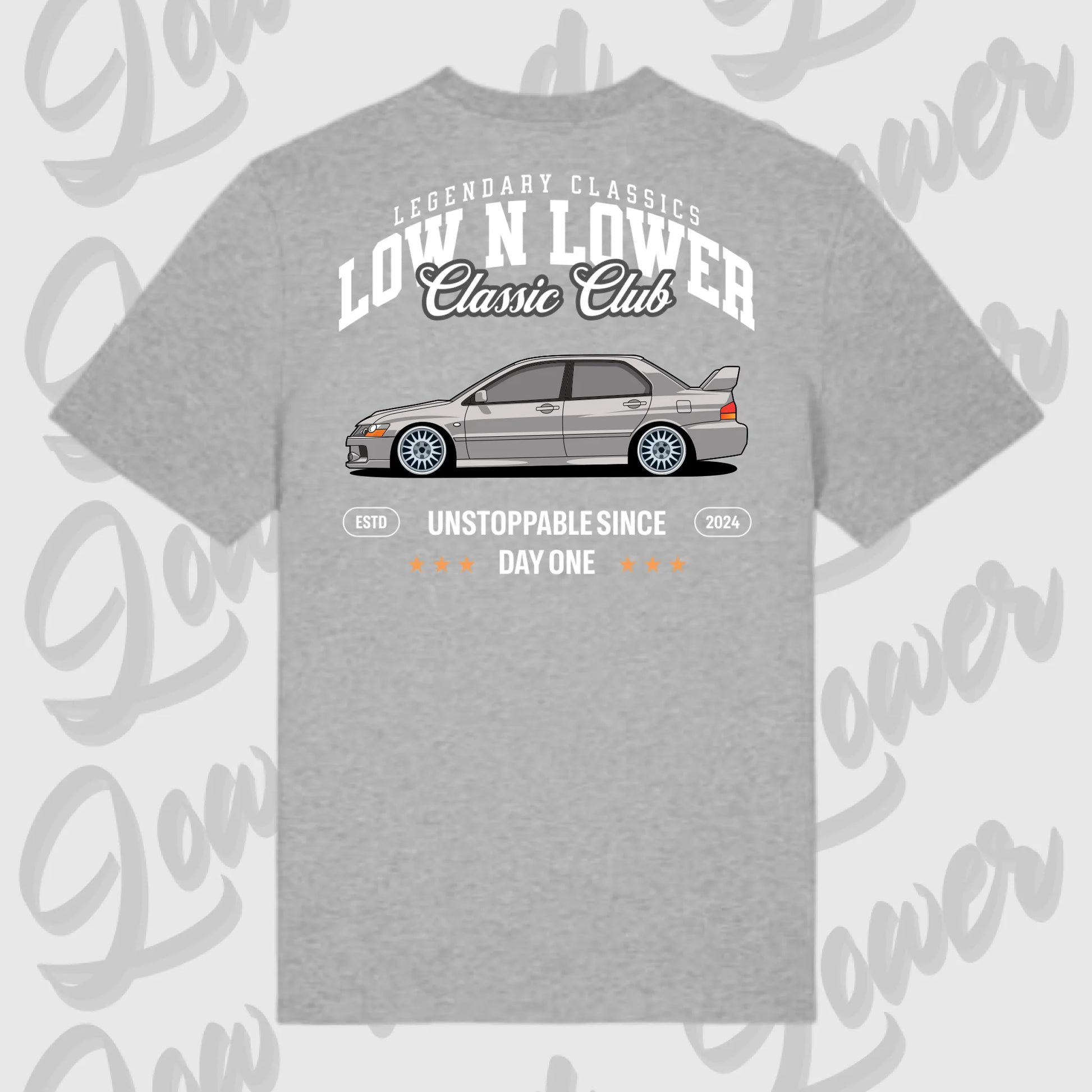 T-Shirt Tuning Cars, Personalisiert grau Rückseite, VW, B
