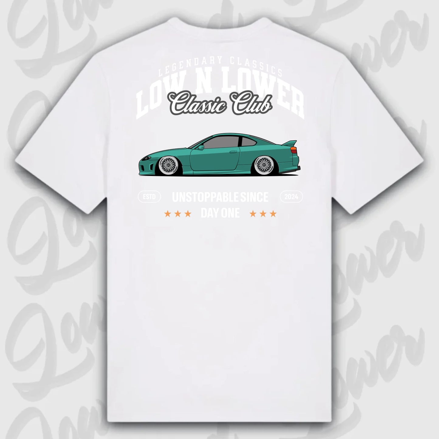 T-Shirt Tuning Cars, Personalisiert weiß Rückseite, VW, B
